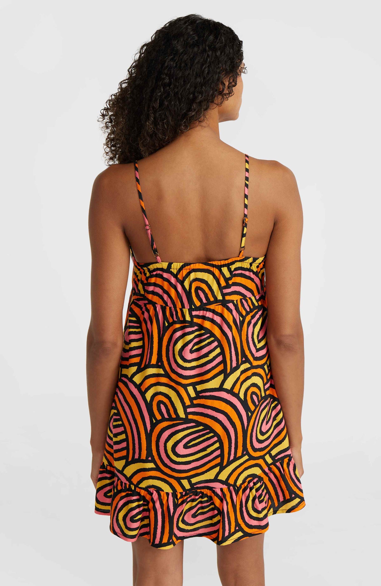 Malu Beach Dress - Orange Rainbow Stripe