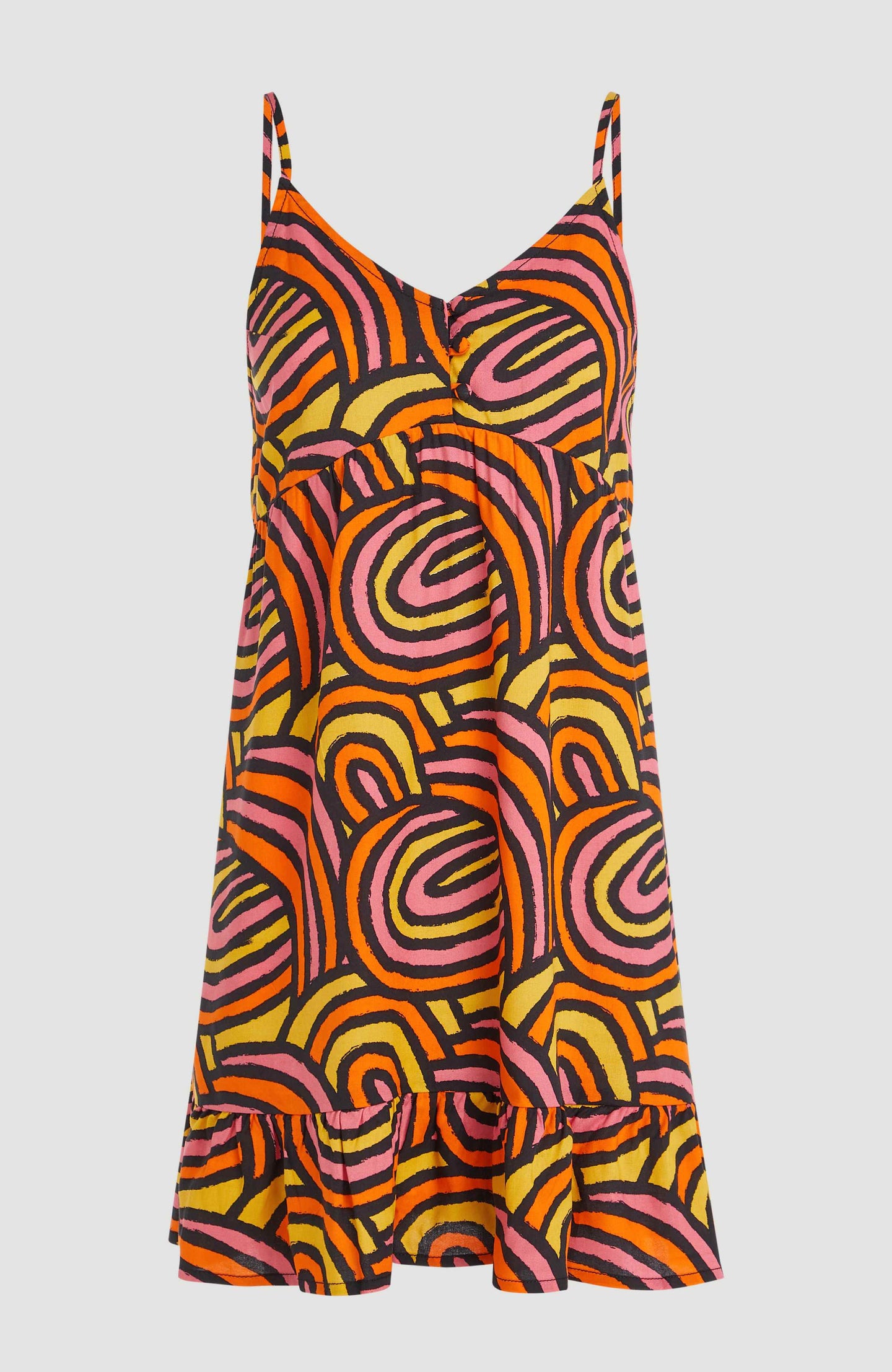 Malu Beach Dress - Orange Rainbow Stripe