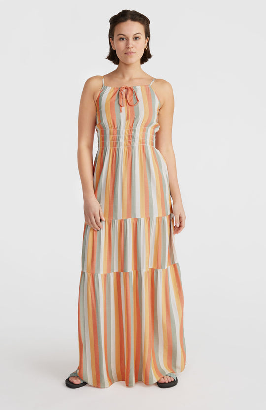 Quorra Maxi Dress - Orange Multistripe
