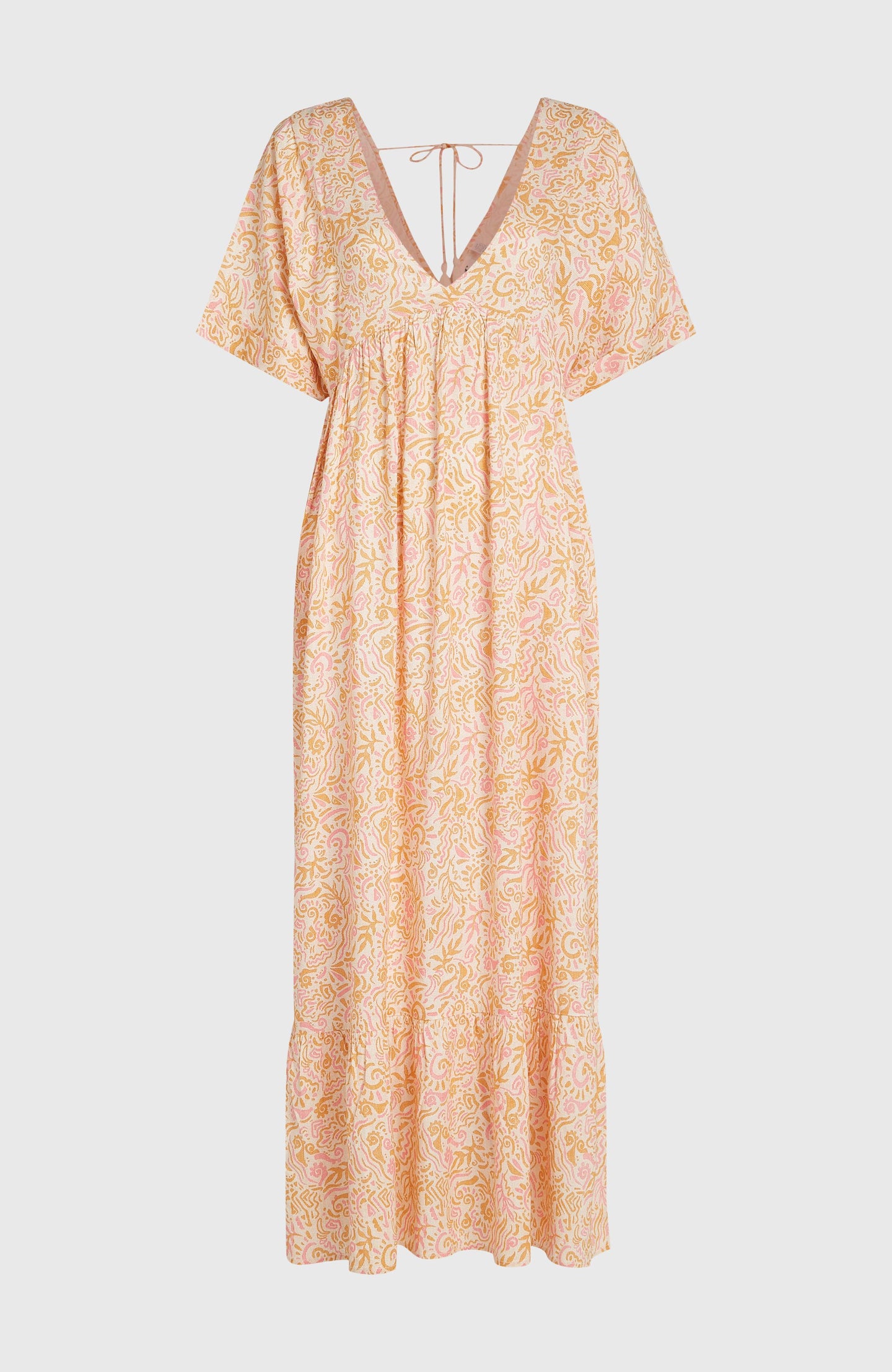 Wotw Maxi Dress - White Abstract Wave