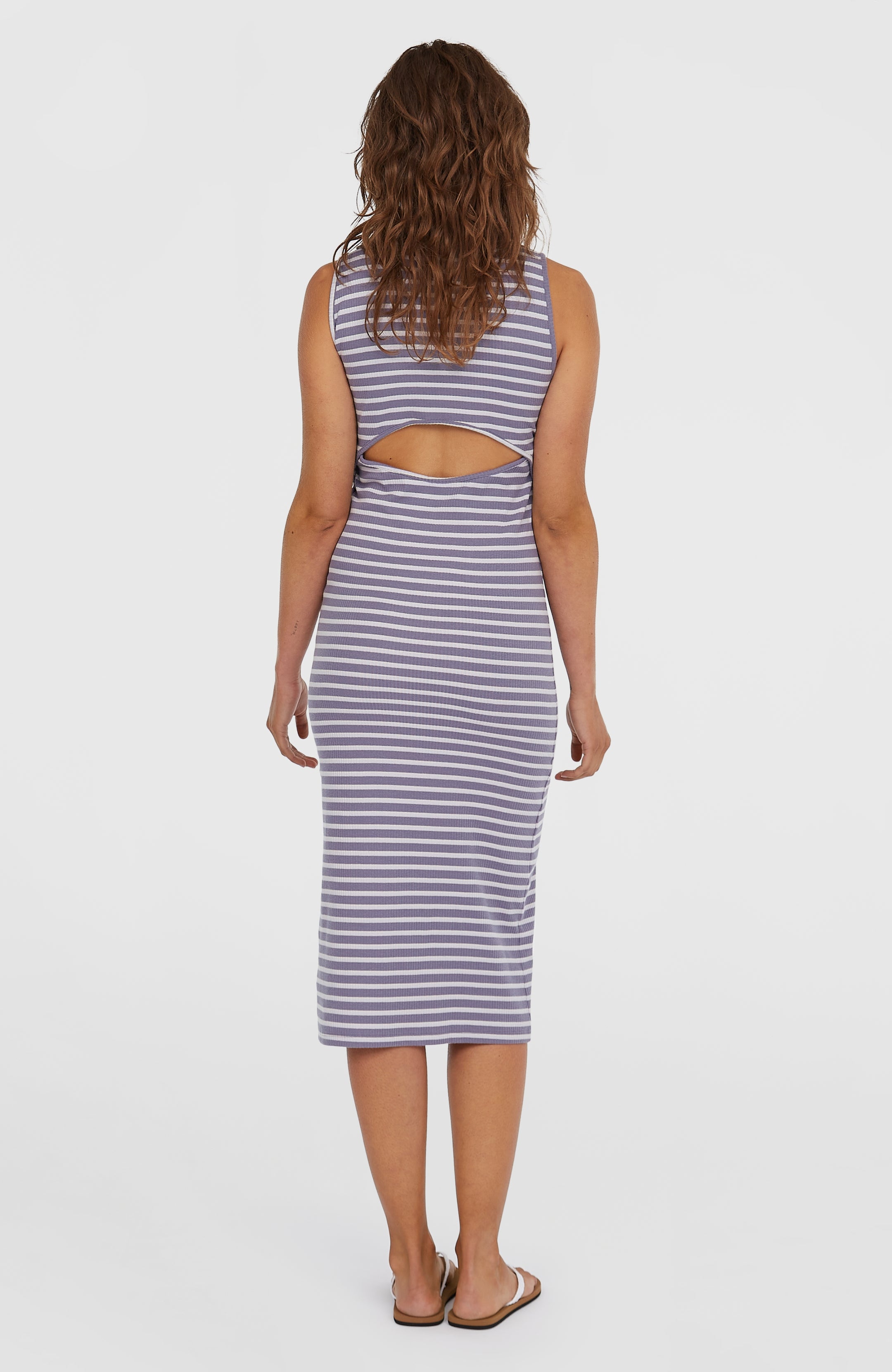 O'Neill Jess Midi Rib Dress - Purple Yarn Dye Stripe