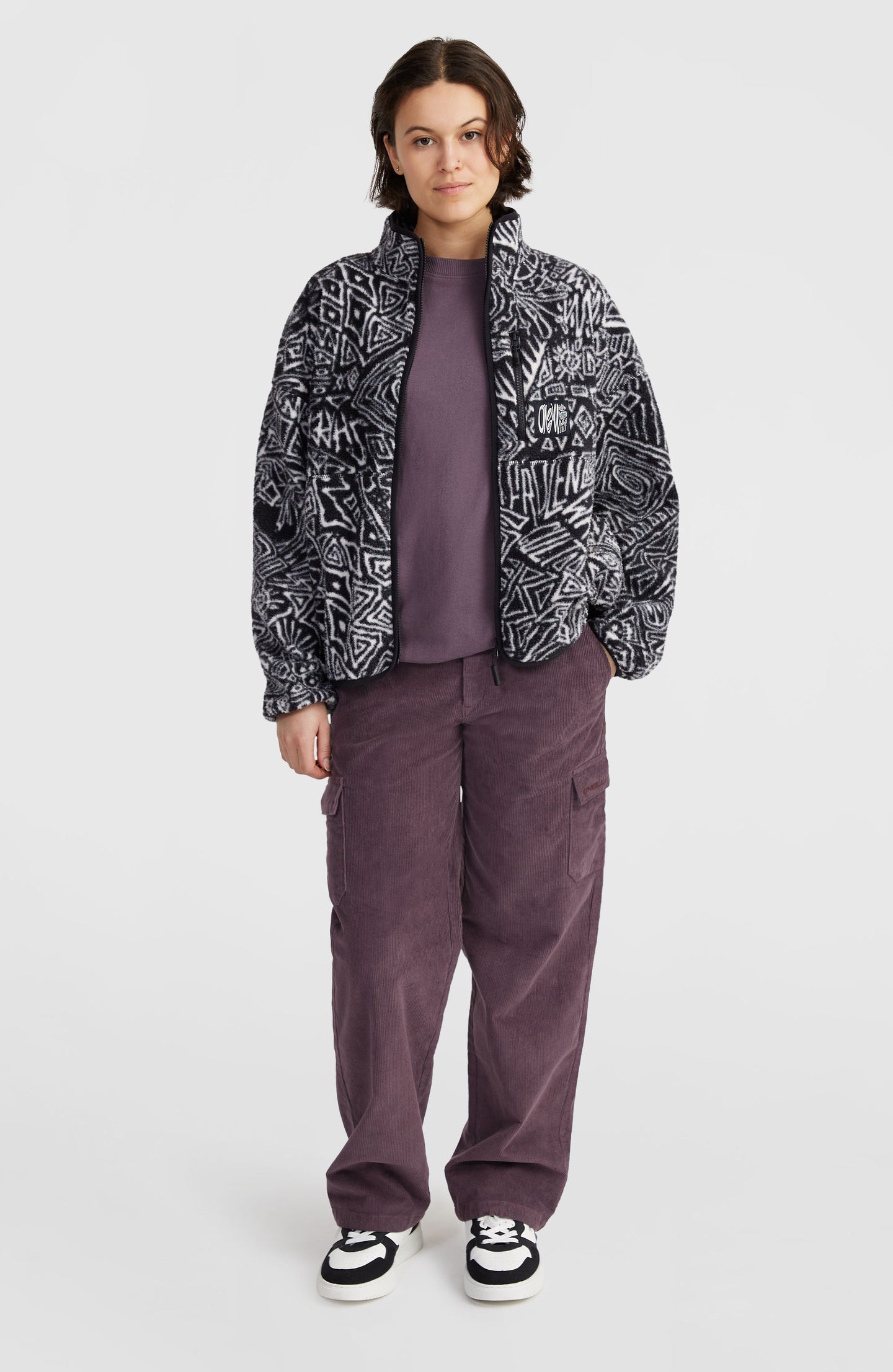 Surf Heroes High Pile Fleece - White/Black Sketcheritage