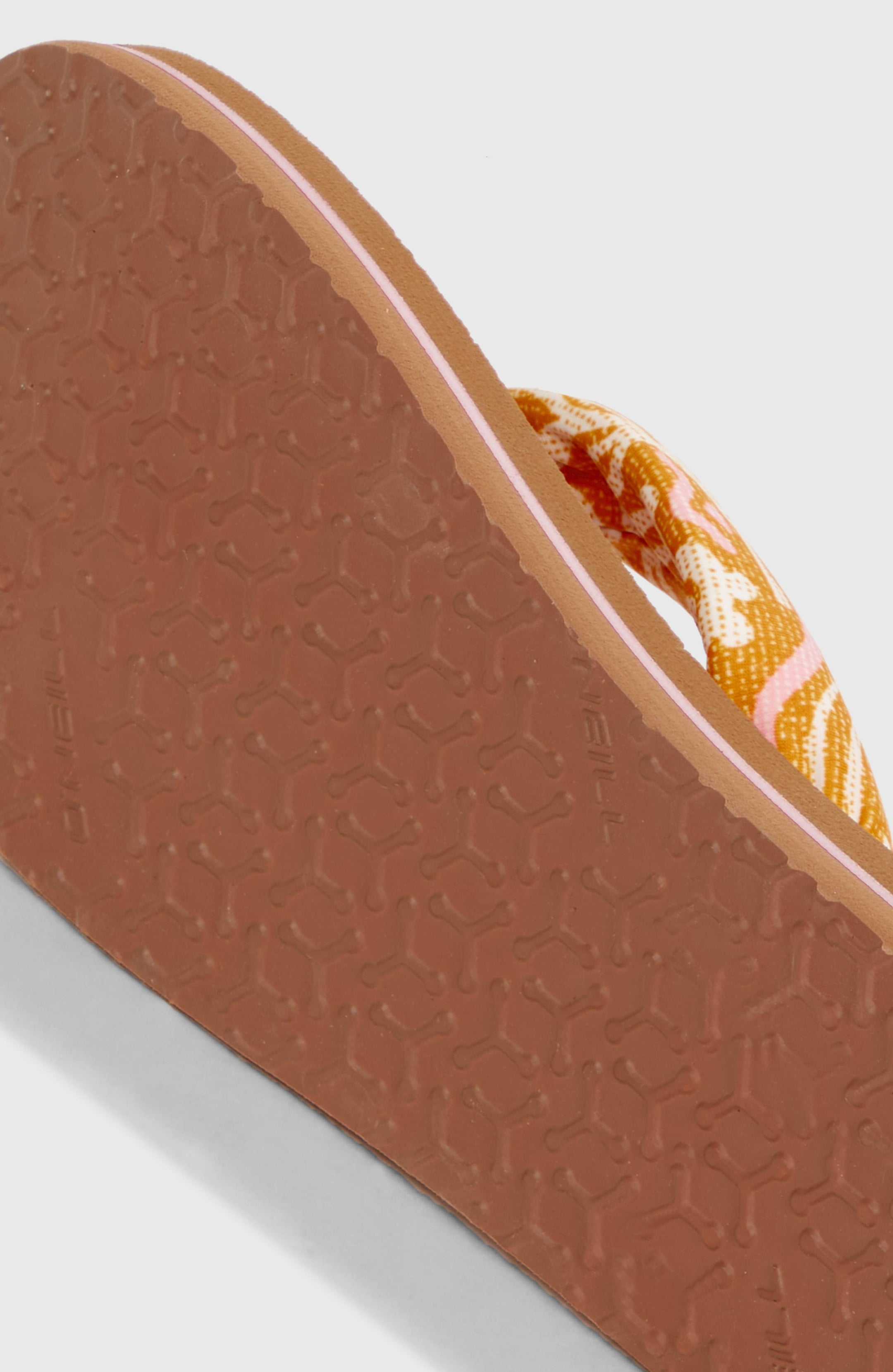 Ditsy Sun Sandals - Orange Abstract Wave