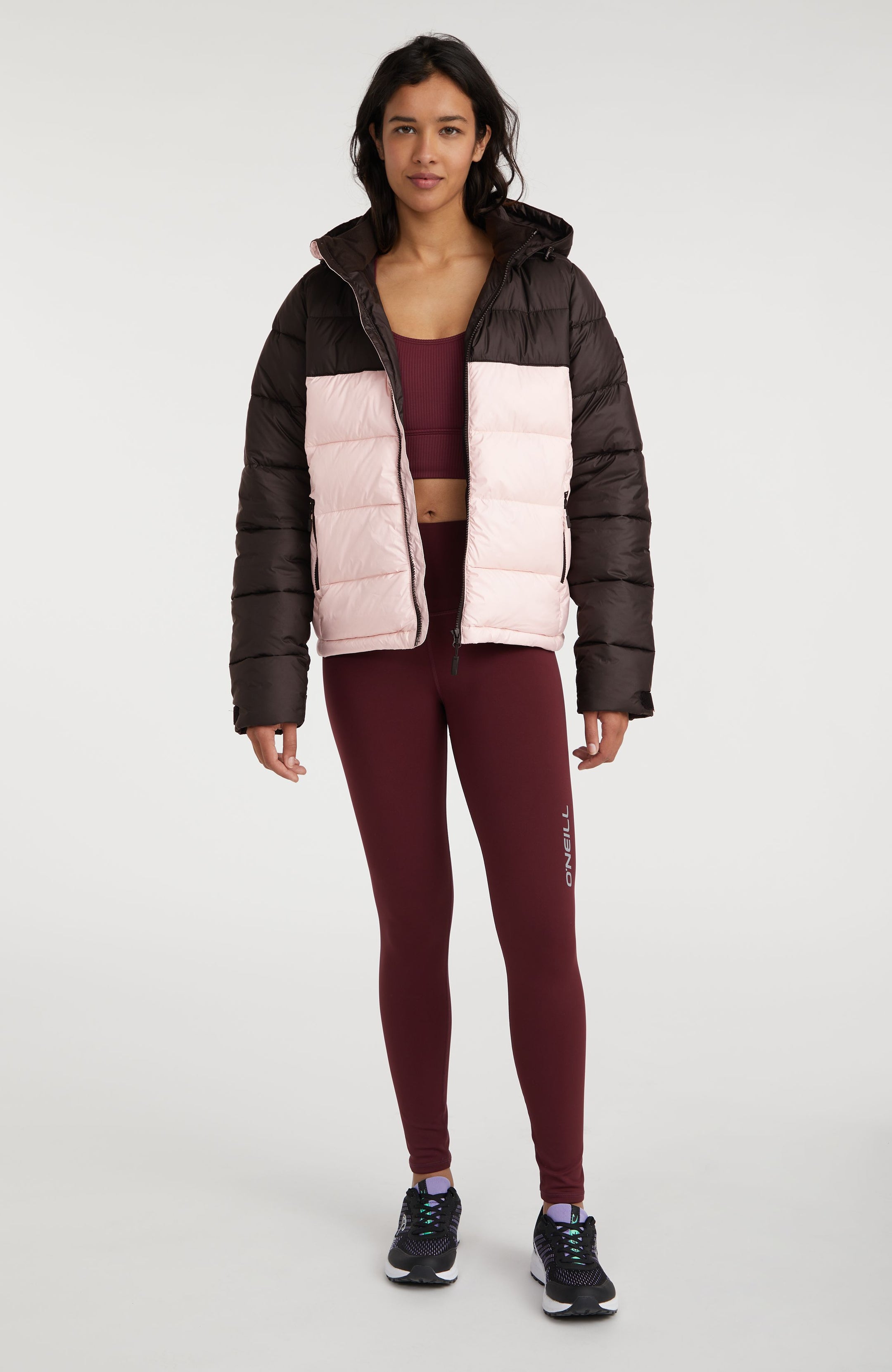 O'Riginals Puffer Jacket - Peach Whip Colour Block