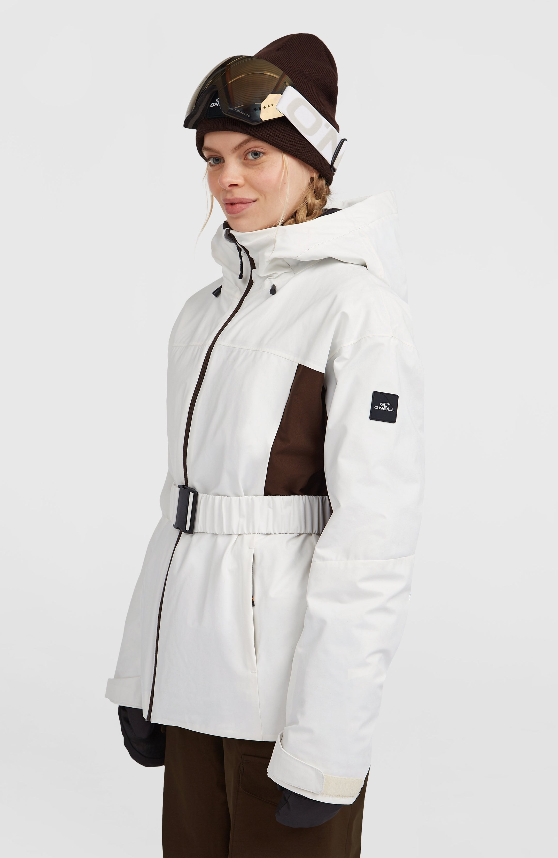 Fwc'Cruz Hybrid Belted Snow Jacket - Snow White Colour Block
