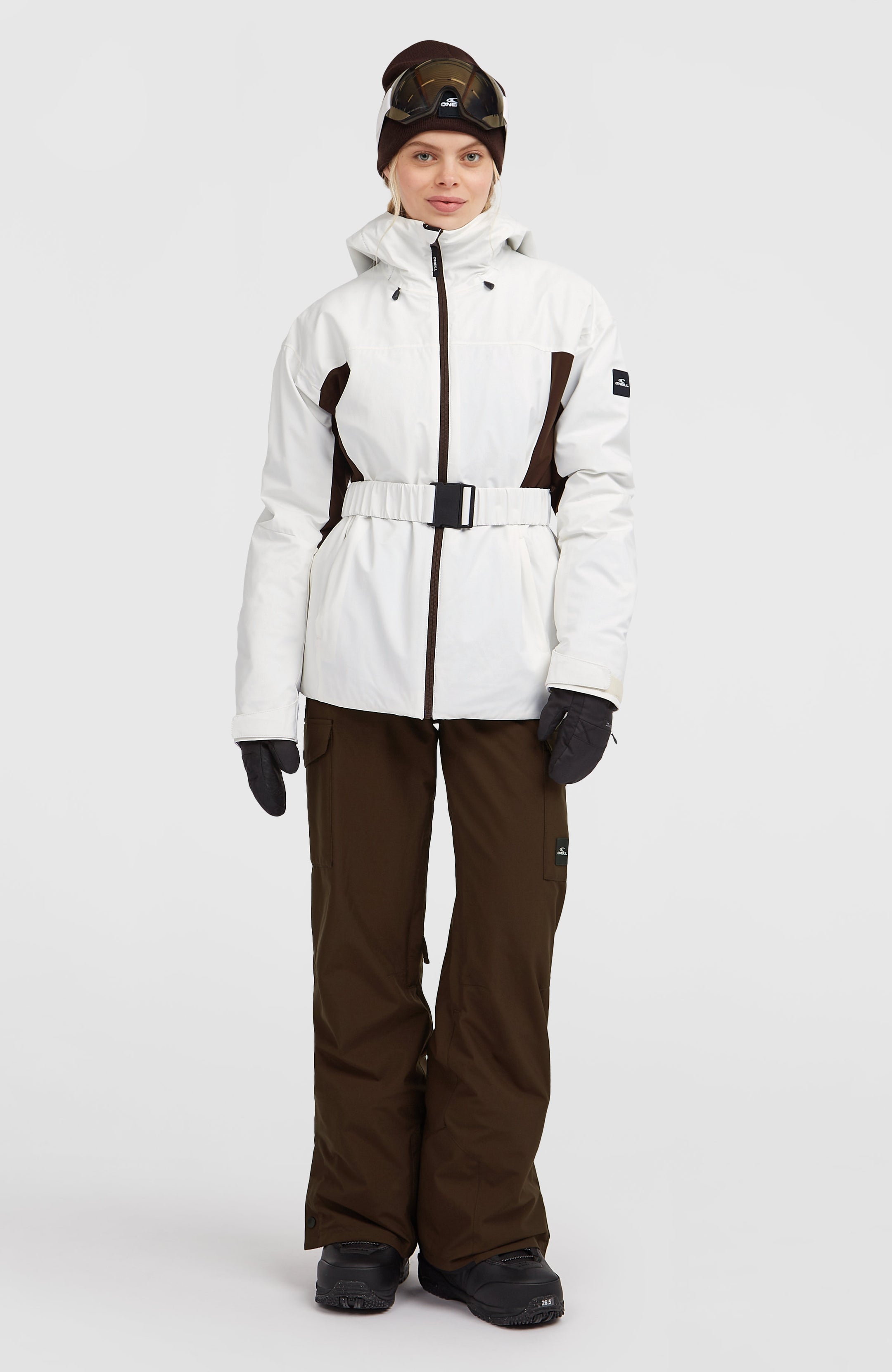 Fwc'Cruz Hybrid Belted Snow Jacket - Snow White Colour Block