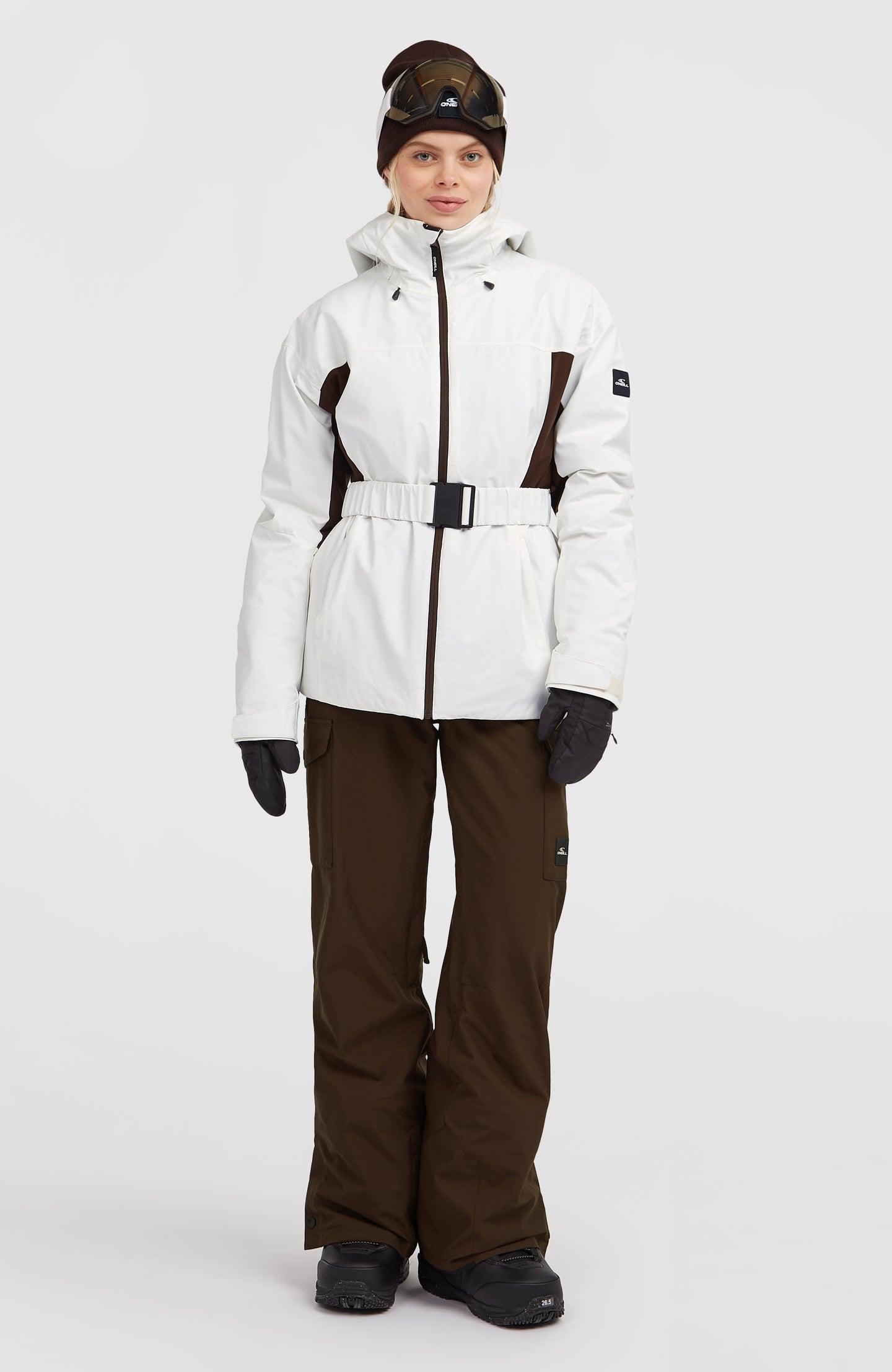 Fwc'Cruz Hybrid Belted Snow Jacket - Snow White Colour Block