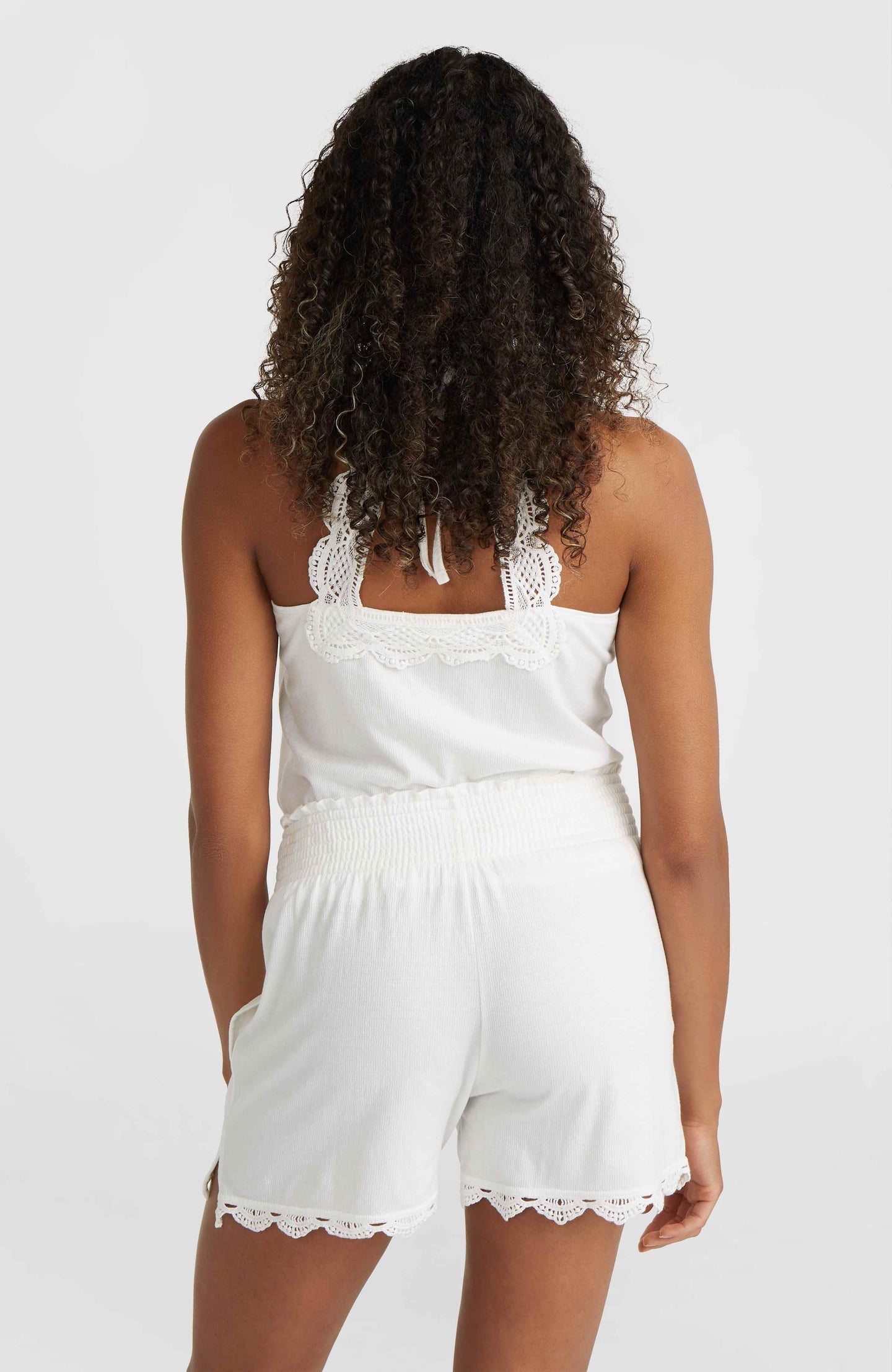 Essentials Ava Smocked Shorts - Snow White