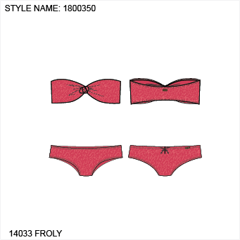 Knot Bandeau Matira Bikini Set - Pink Flamingo