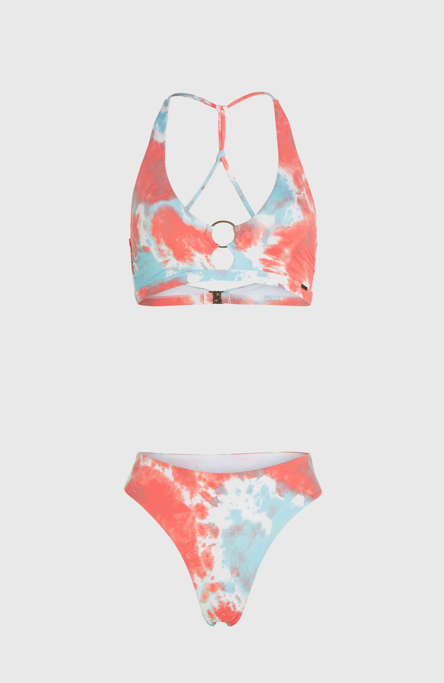 Lisala - New Love Wow Bikini Set - Pink Ice Cube Tie Dye
