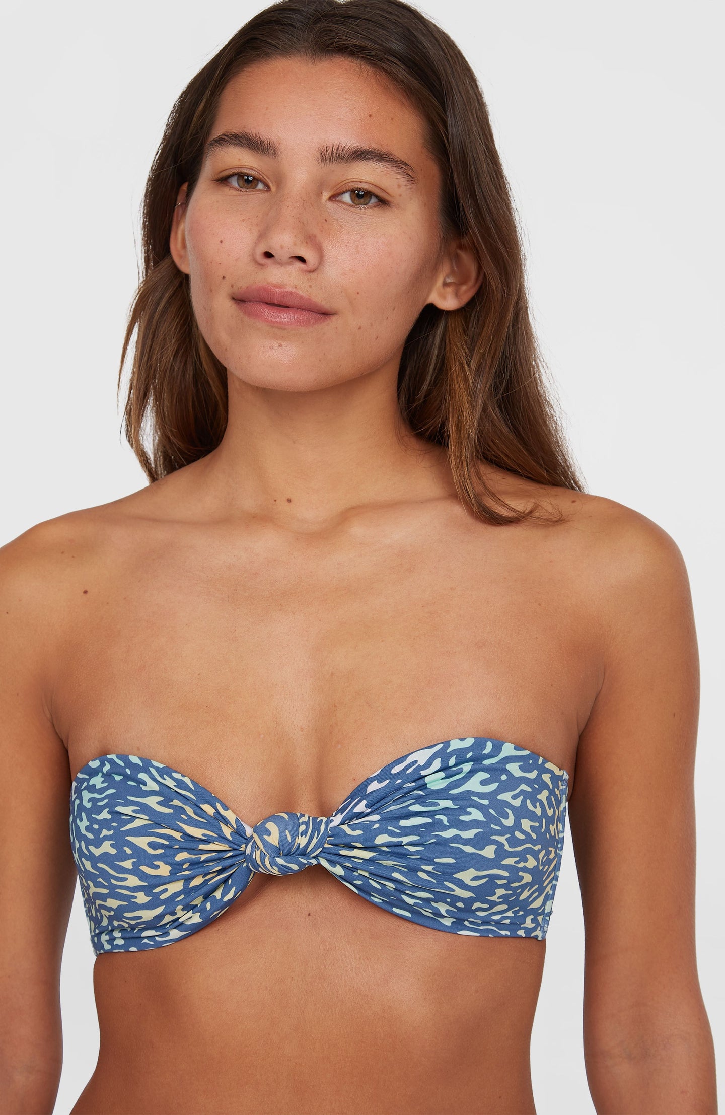 Knot Bandeau Matira Bikini Set - Yellow Animal Blur