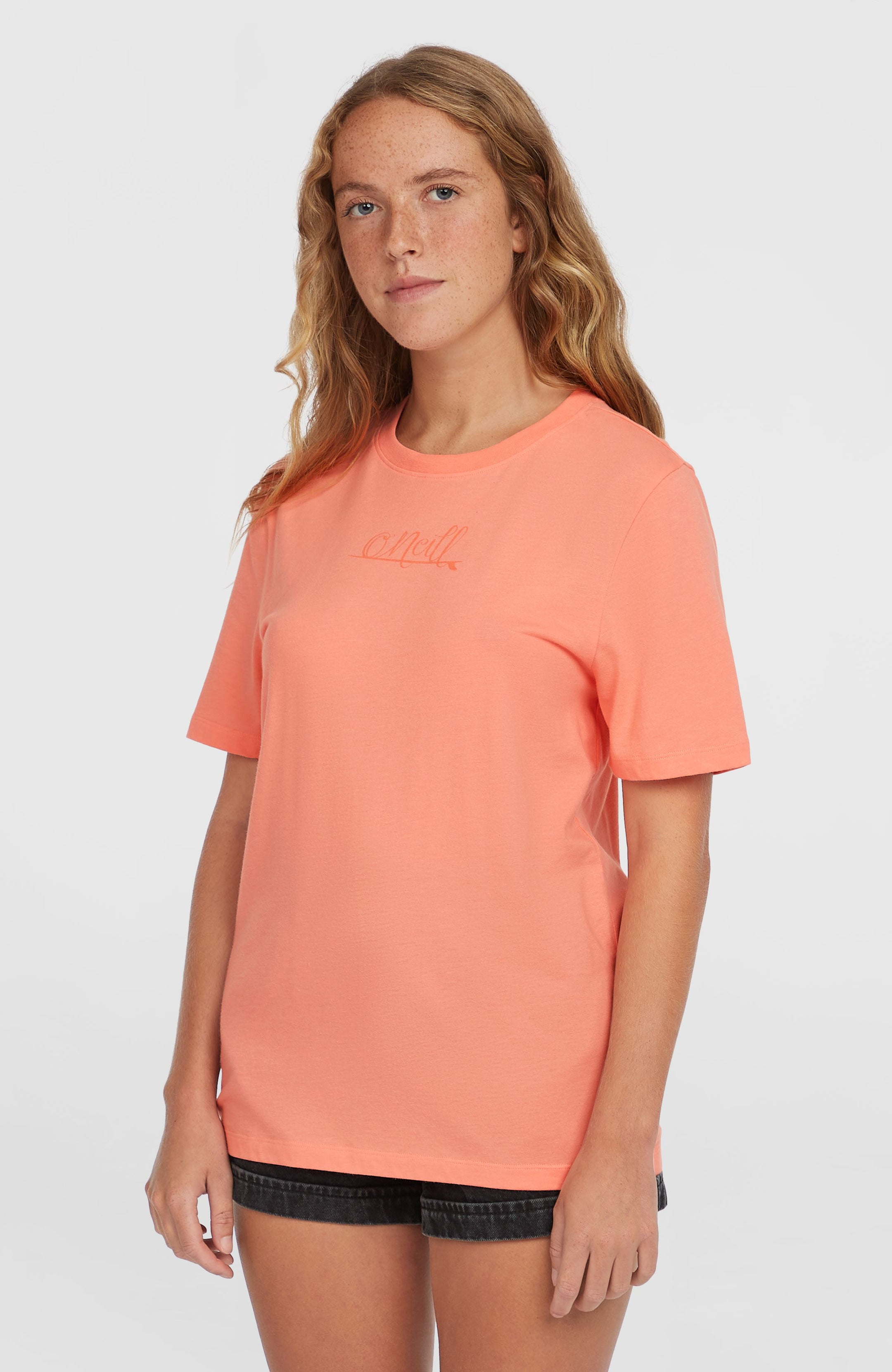 Essentials O'Neill Script T-Shirt - Coral Pink
