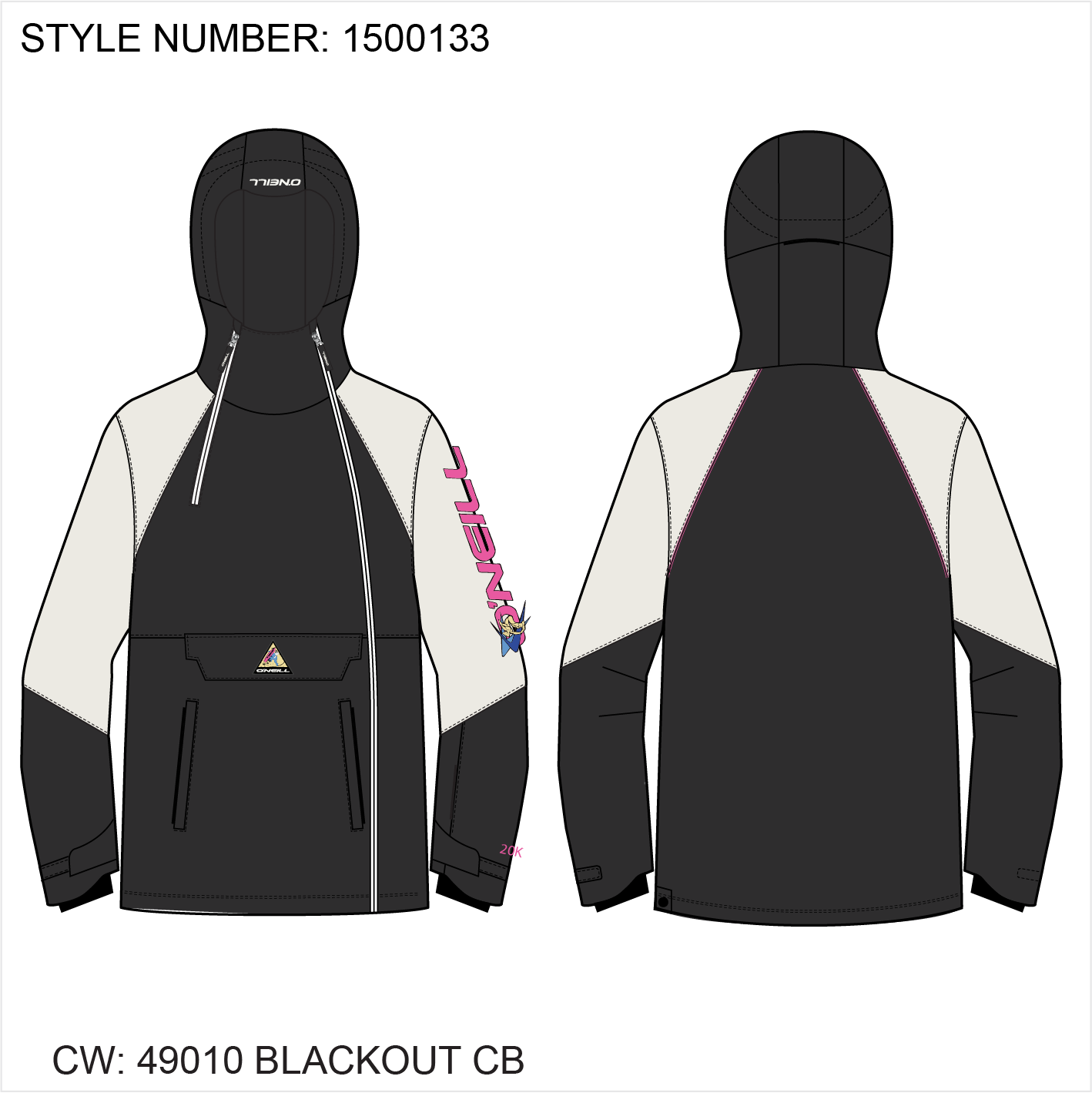 Fwc'Play Asymmetric Snow Jacket - Black Out Colour Block