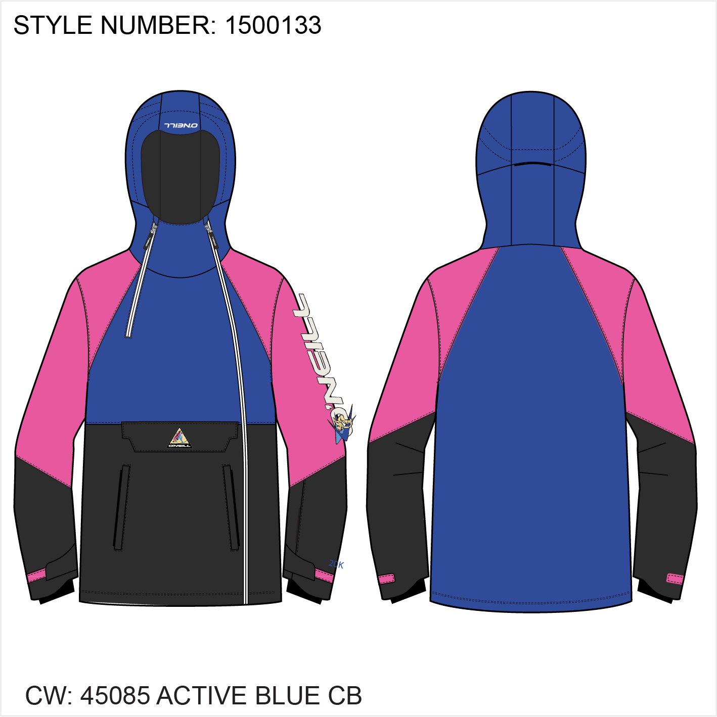 Fwc'Play Asymmetric Snow Jacket - Active Blue Colour Block
