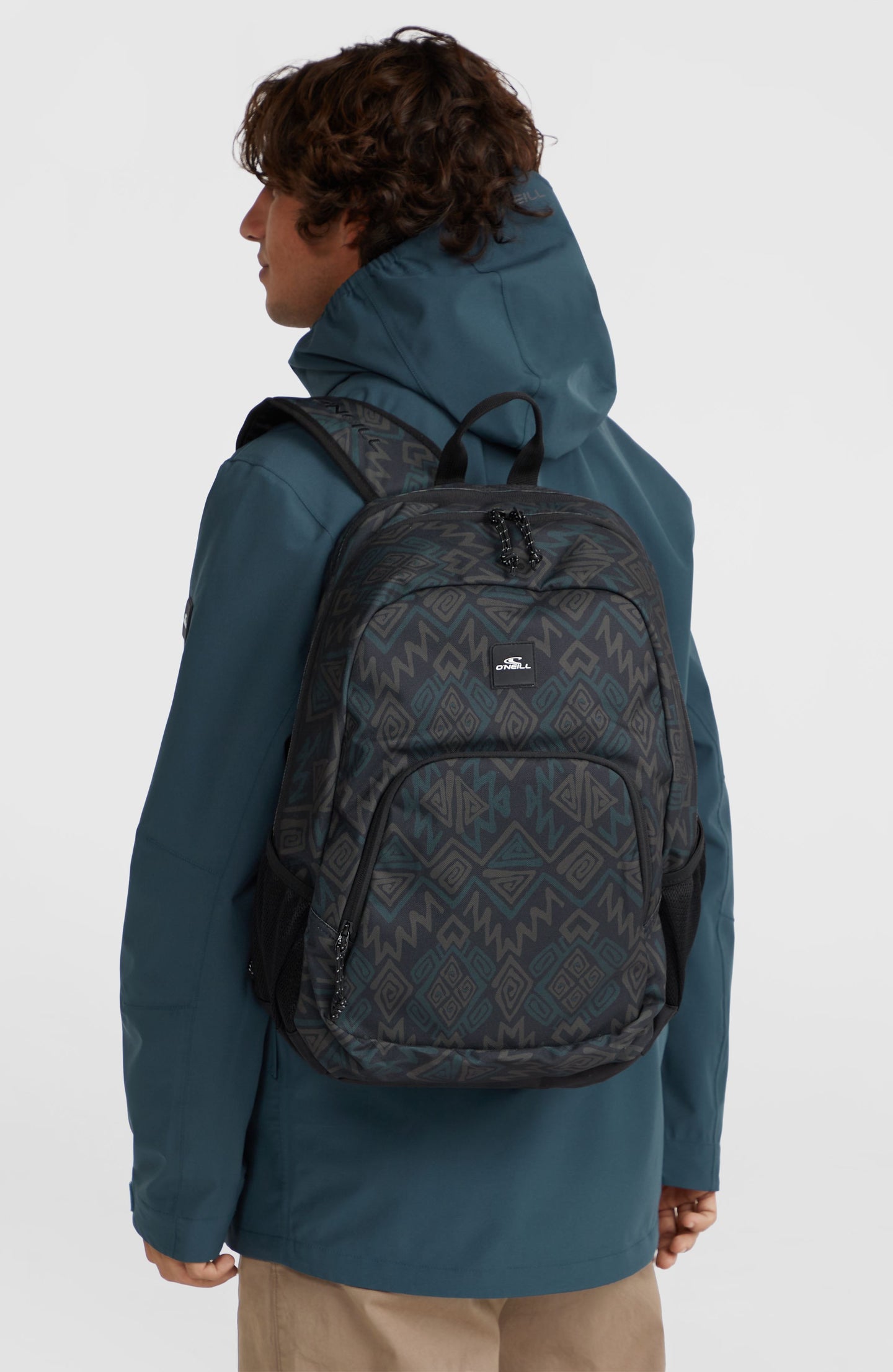 Wedge Backpack - Black Retro Ikat