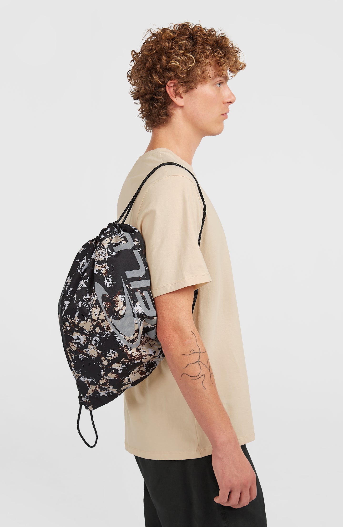 Gym Sack - Black/Beige Quarry