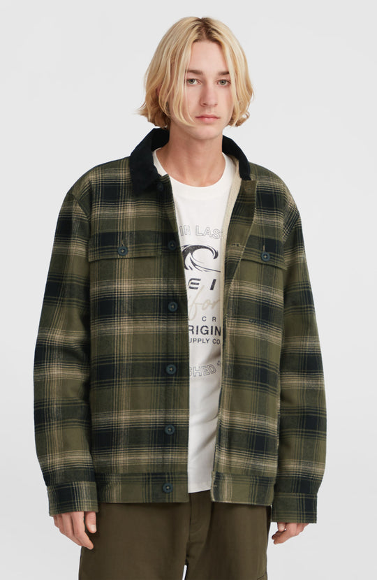 O'Neill Fleece Lined Jacket - Green Check Small