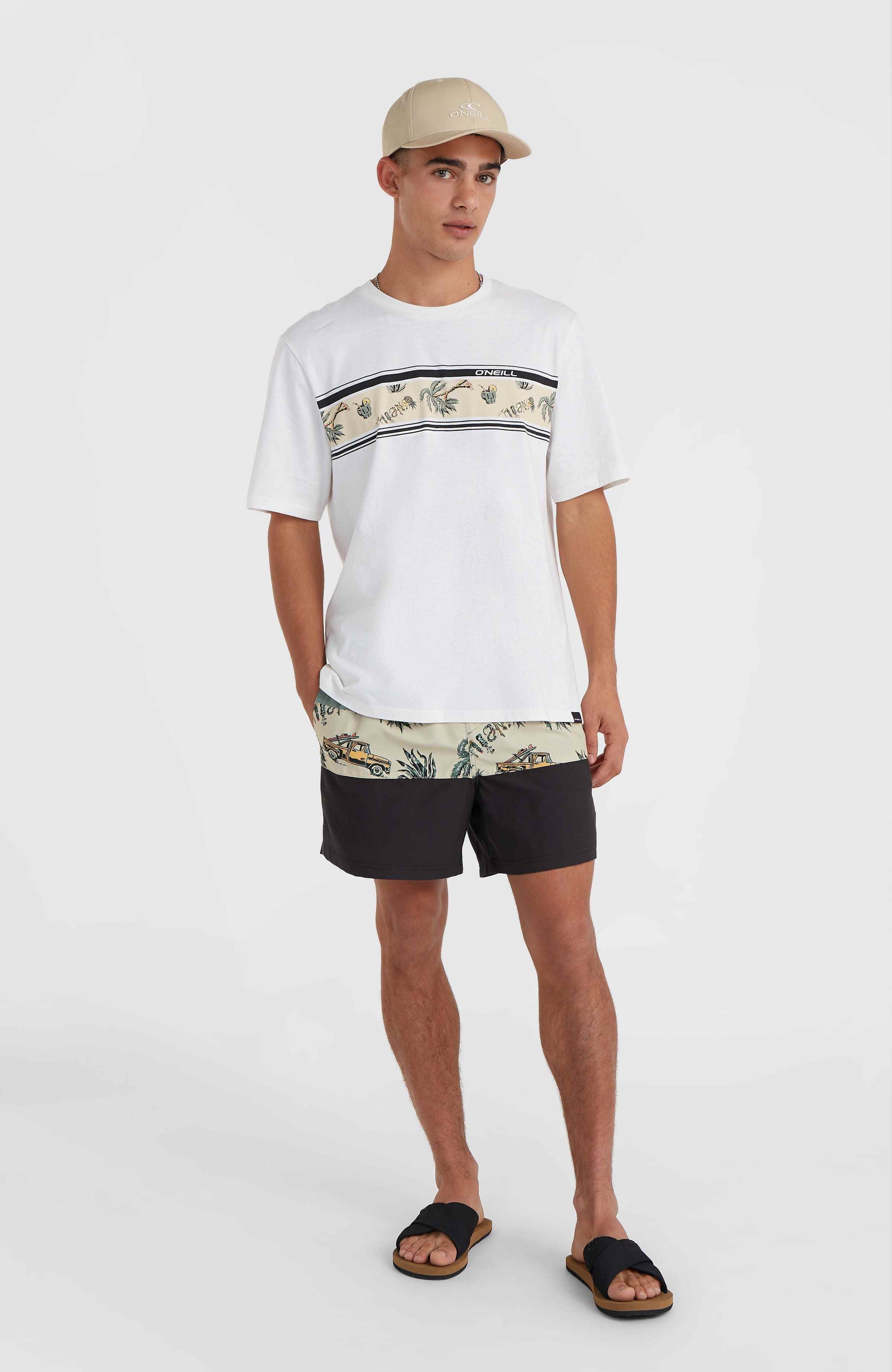 Mix & Match Cali Block 15'' Swim Shorts - Beige Venice Beach