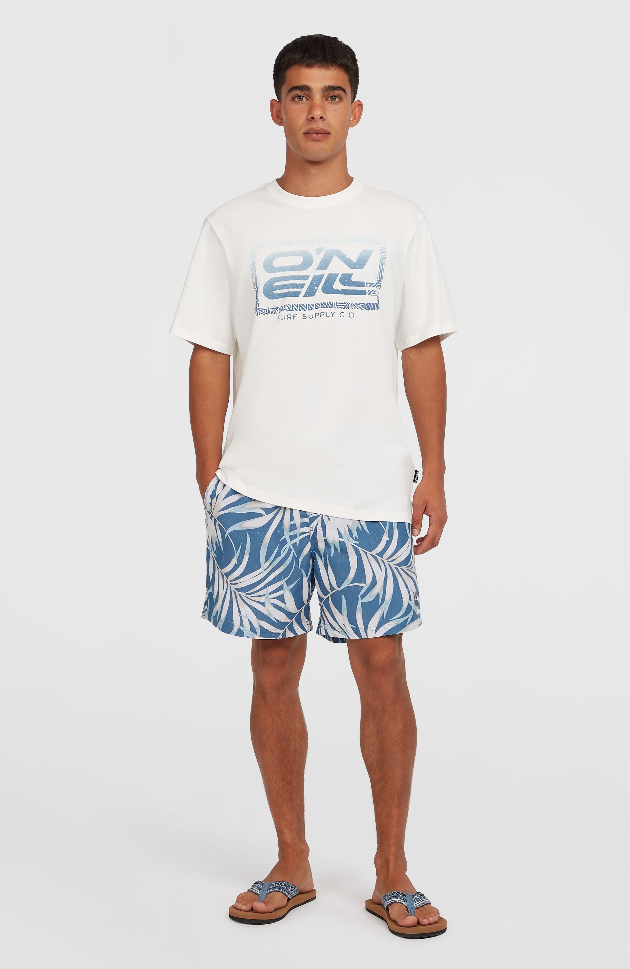 O'Neill Cali Floral 16'' Swimshorts - Blue Dipped Leaves
