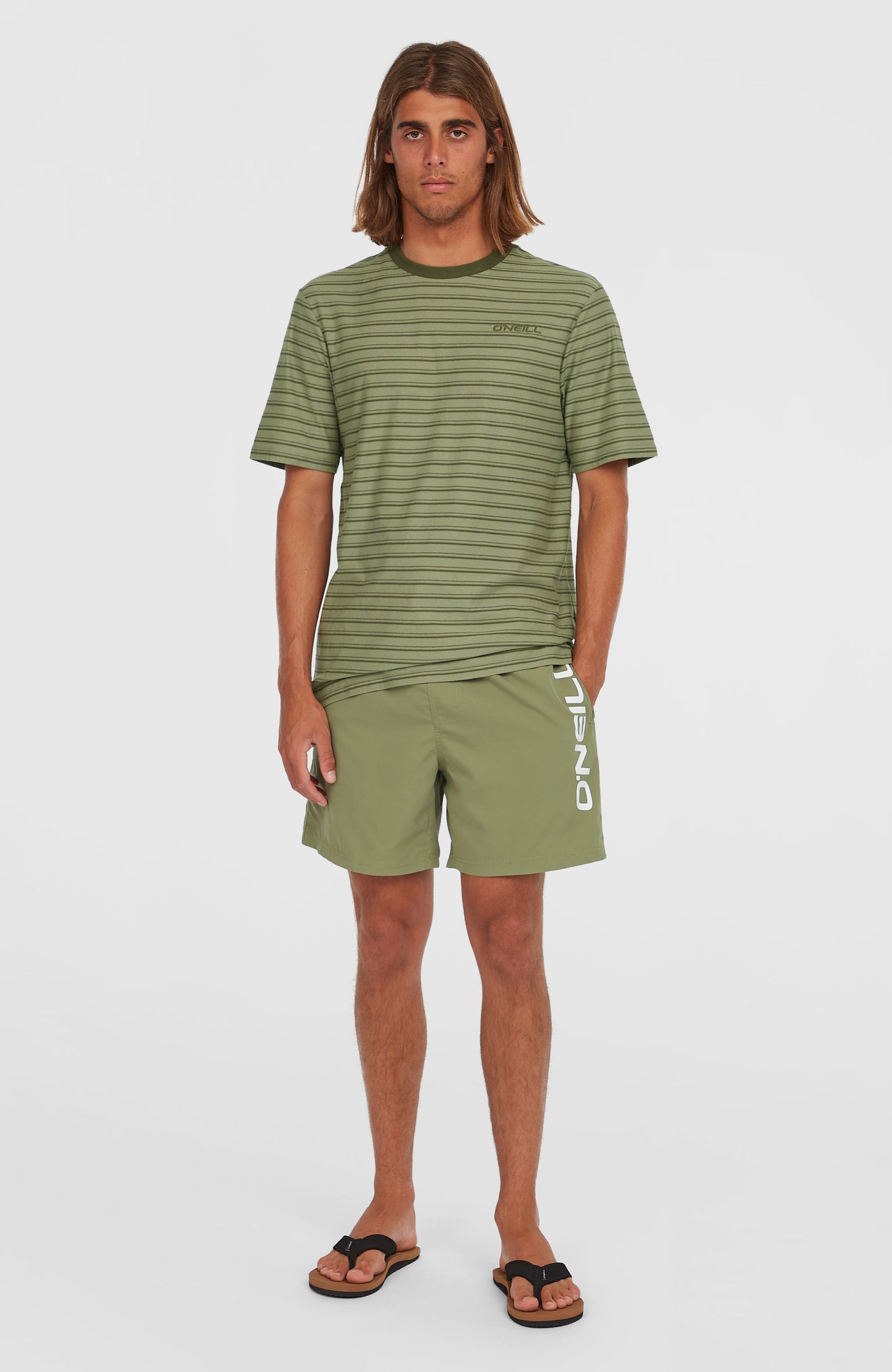 O'Neill Yarn Stripe T-Shirt - Green Cali Tee Stripe