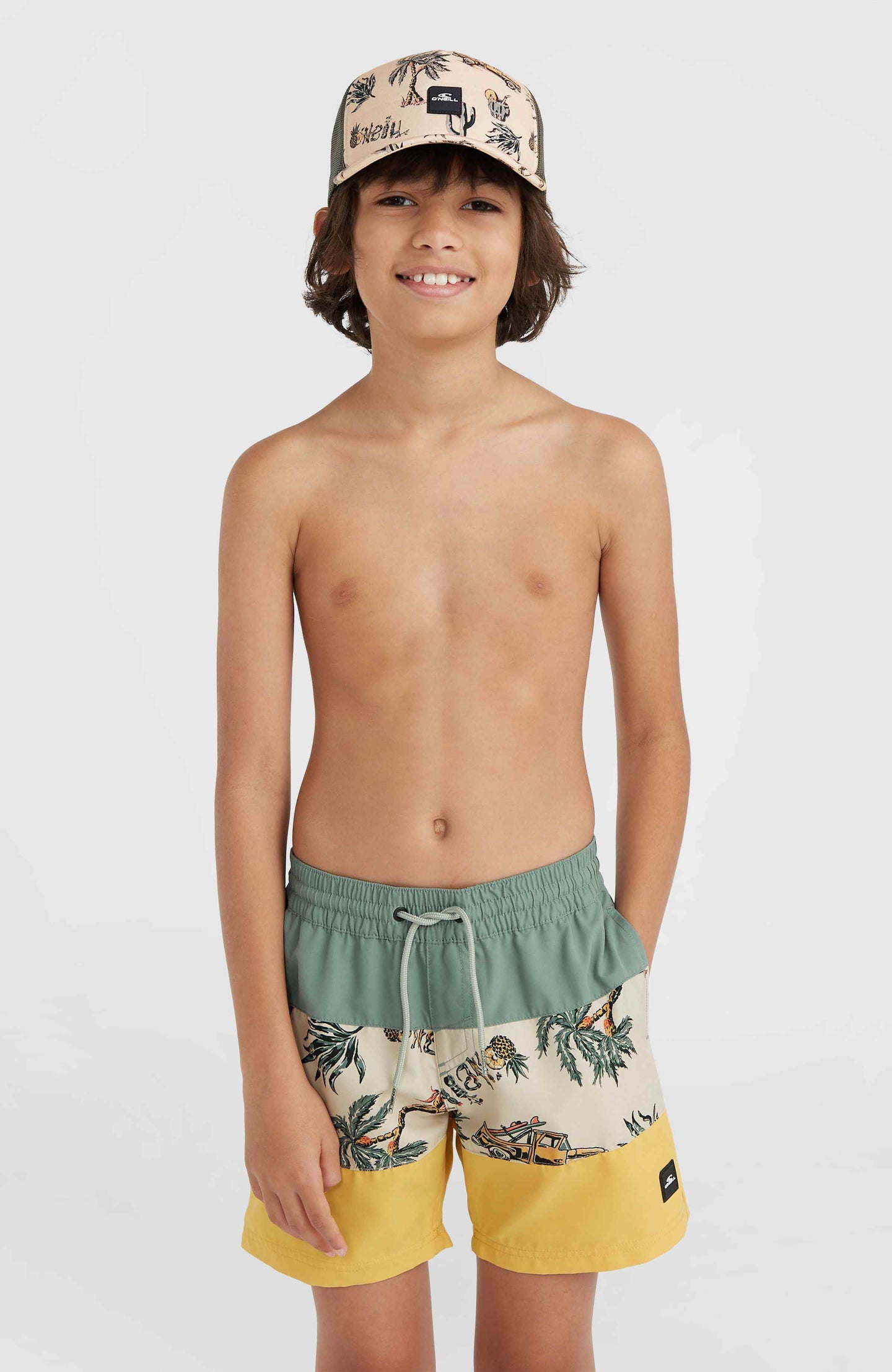 Mix & Match Cali Block 13'' Swim Shorts - Beige Venice Beach