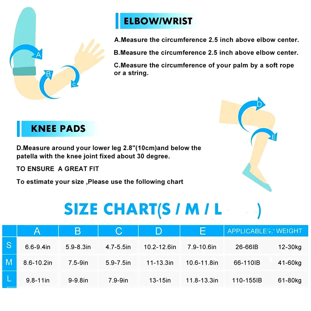 Kids/Adults Knee Elbow Pads & Wrist Guards