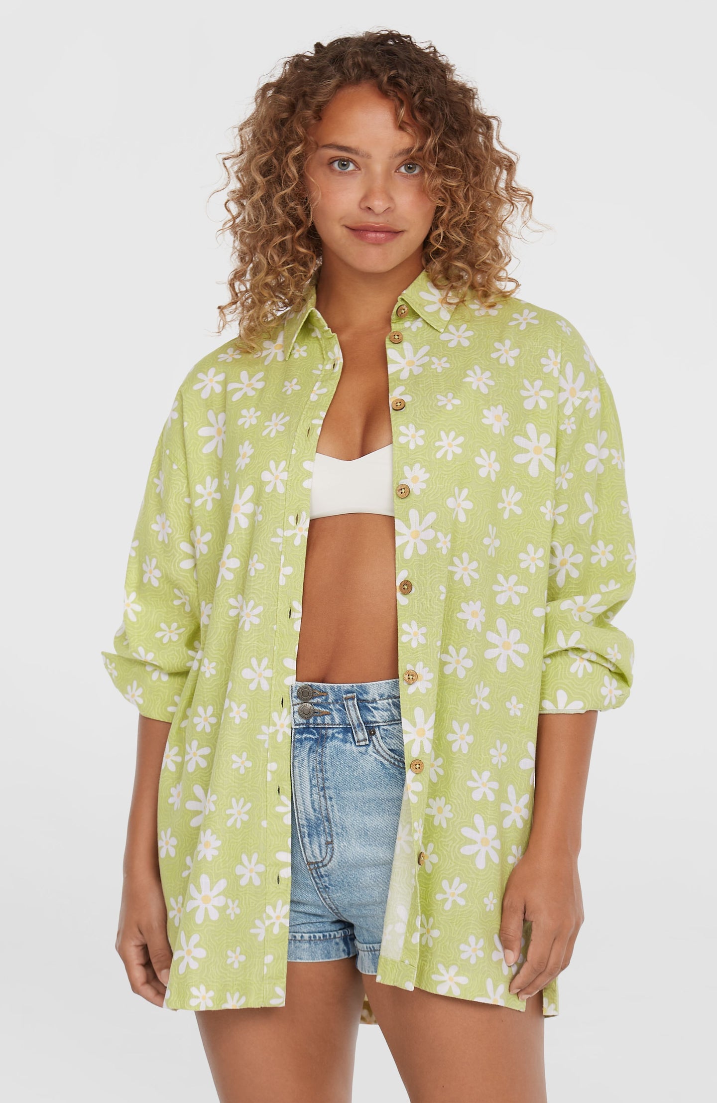 O'Neill Beach Vintage Long Shirt - Green Daisyline