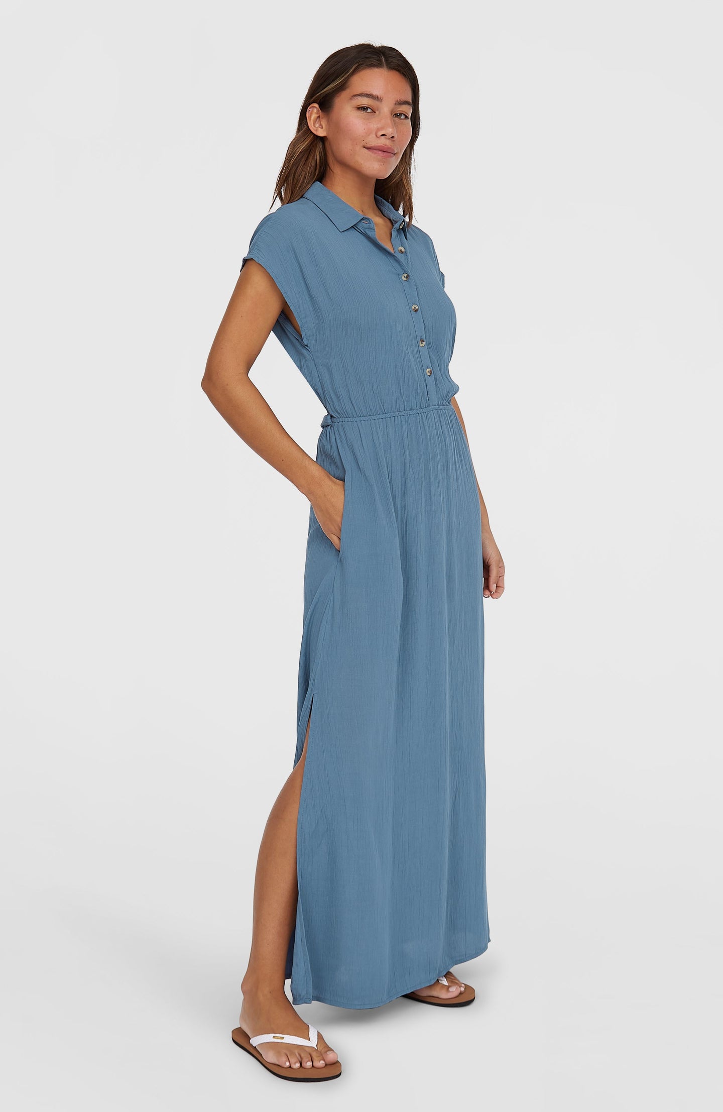 Lori Maxi Shirt Dress - Copen Blue