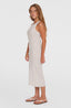 O'Neill Jess Midi Rib Dress - White Yarn Dye Stripe