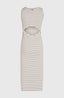 O'Neill Jess Midi Rib Dress - White Yarn Dye Stripe