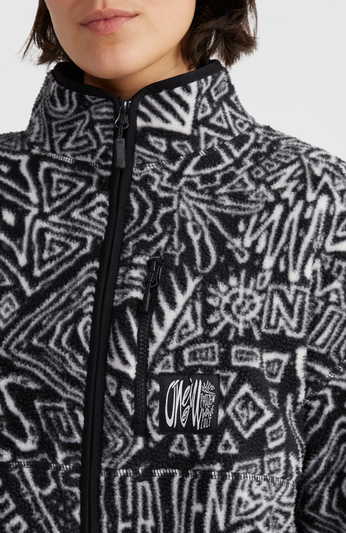 Surf Heroes High Pile Fleece - White/Black Sketcheritage