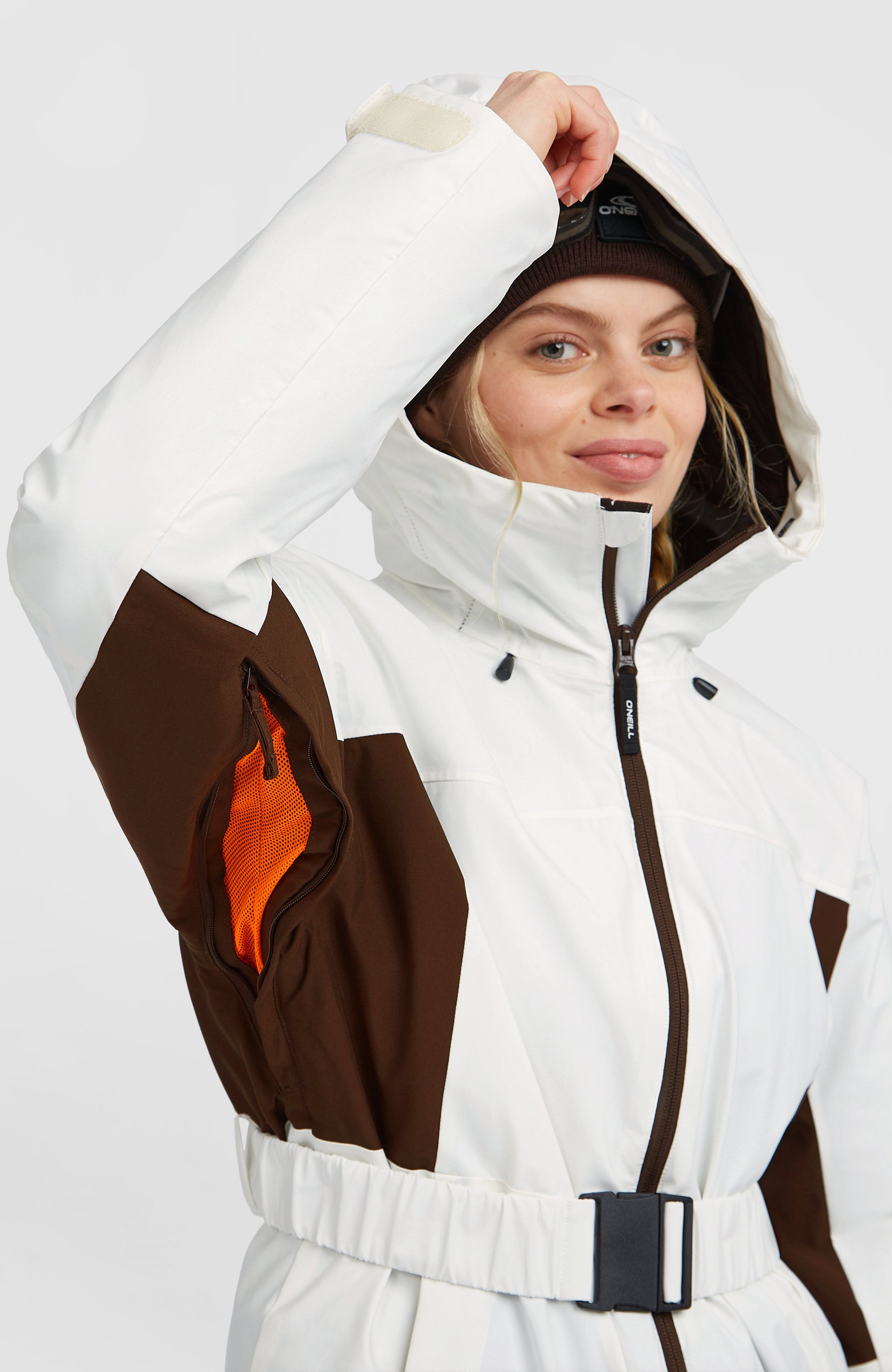 Fwc'Cruz Hybrid Belted Snow Jacket - Snow White Colour Block