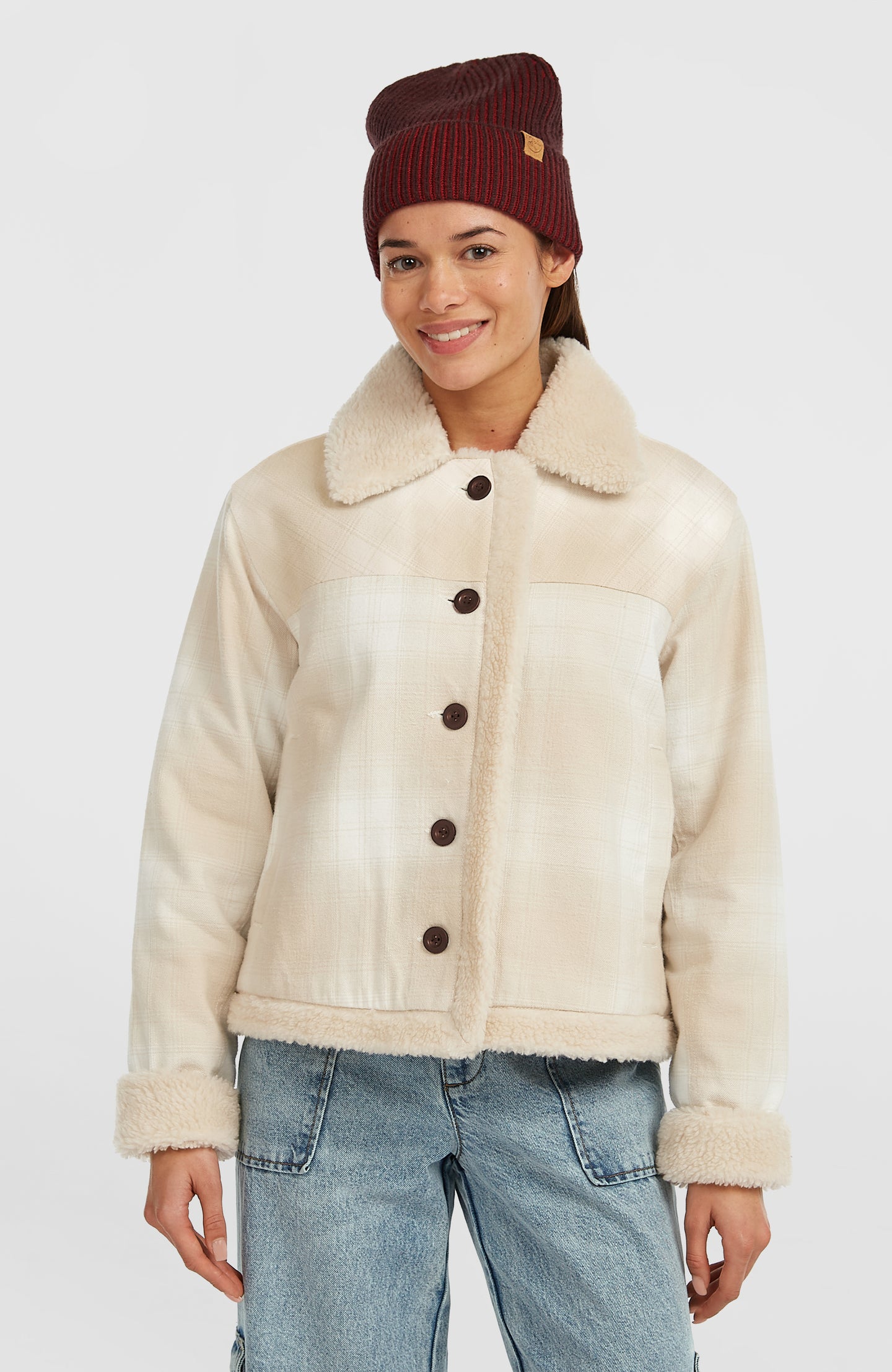 O'Riginals Fleece Lined Jacket - Beige Check