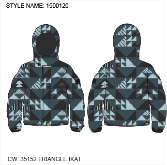 Z.E.N. Puffer Hybrid Jacket - Blue Triangle Ikat