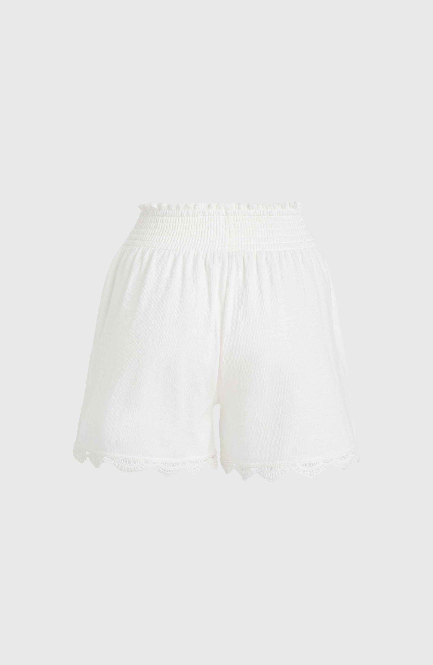 Essentials Ava Smocked Shorts - Snow White