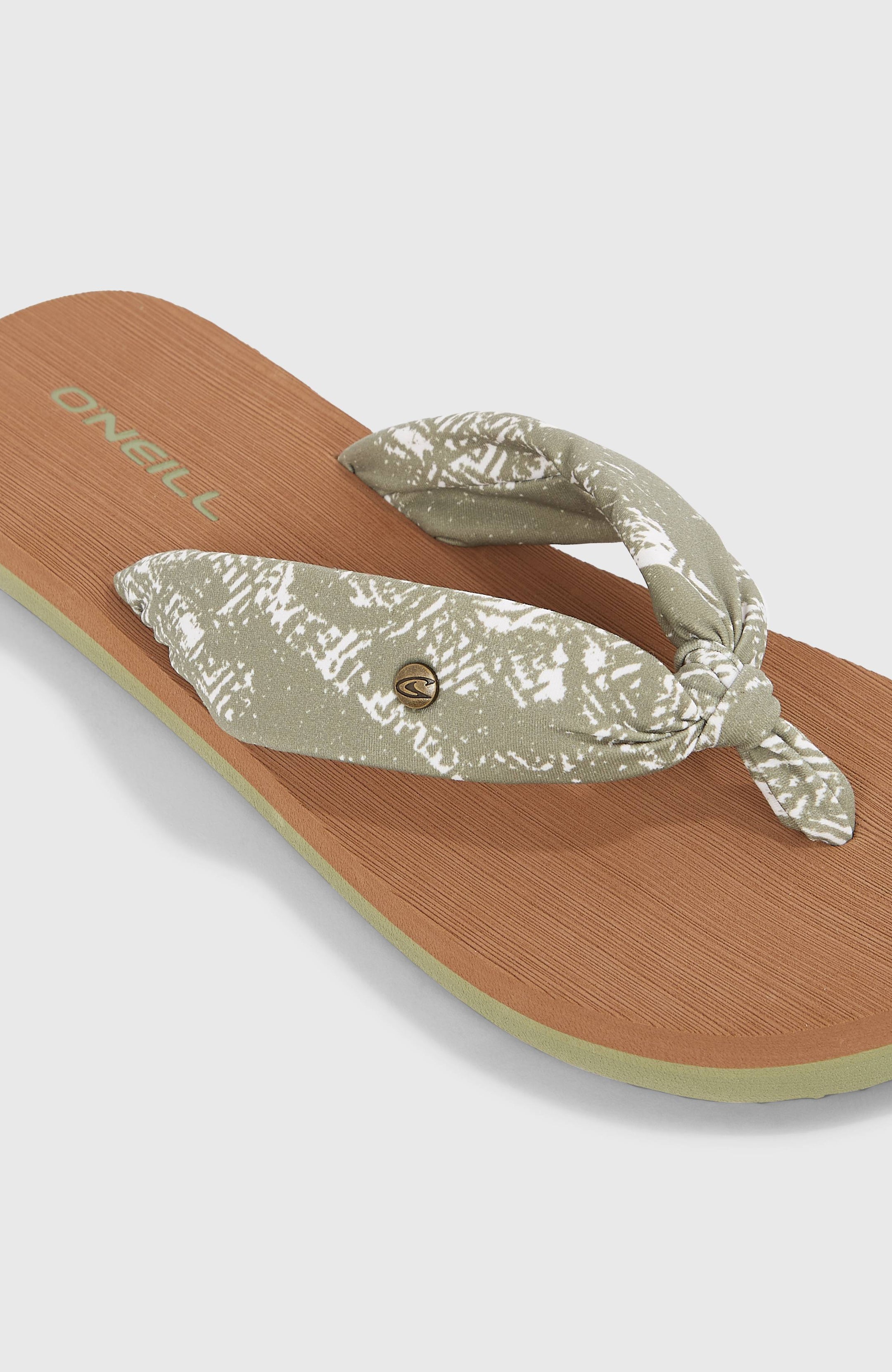 Ditsy Sun Sandals - Green Textured Jungle