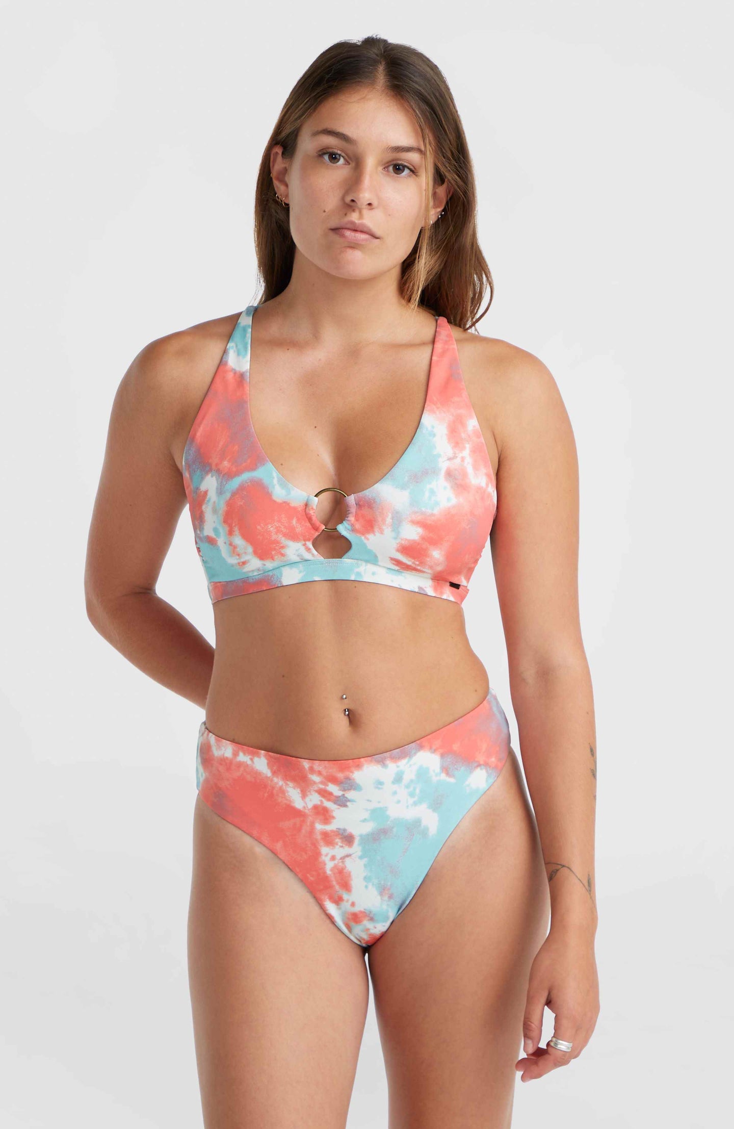 Lisala - New Love Wow Bikini Set - Pink Ice Cube Tie Dye