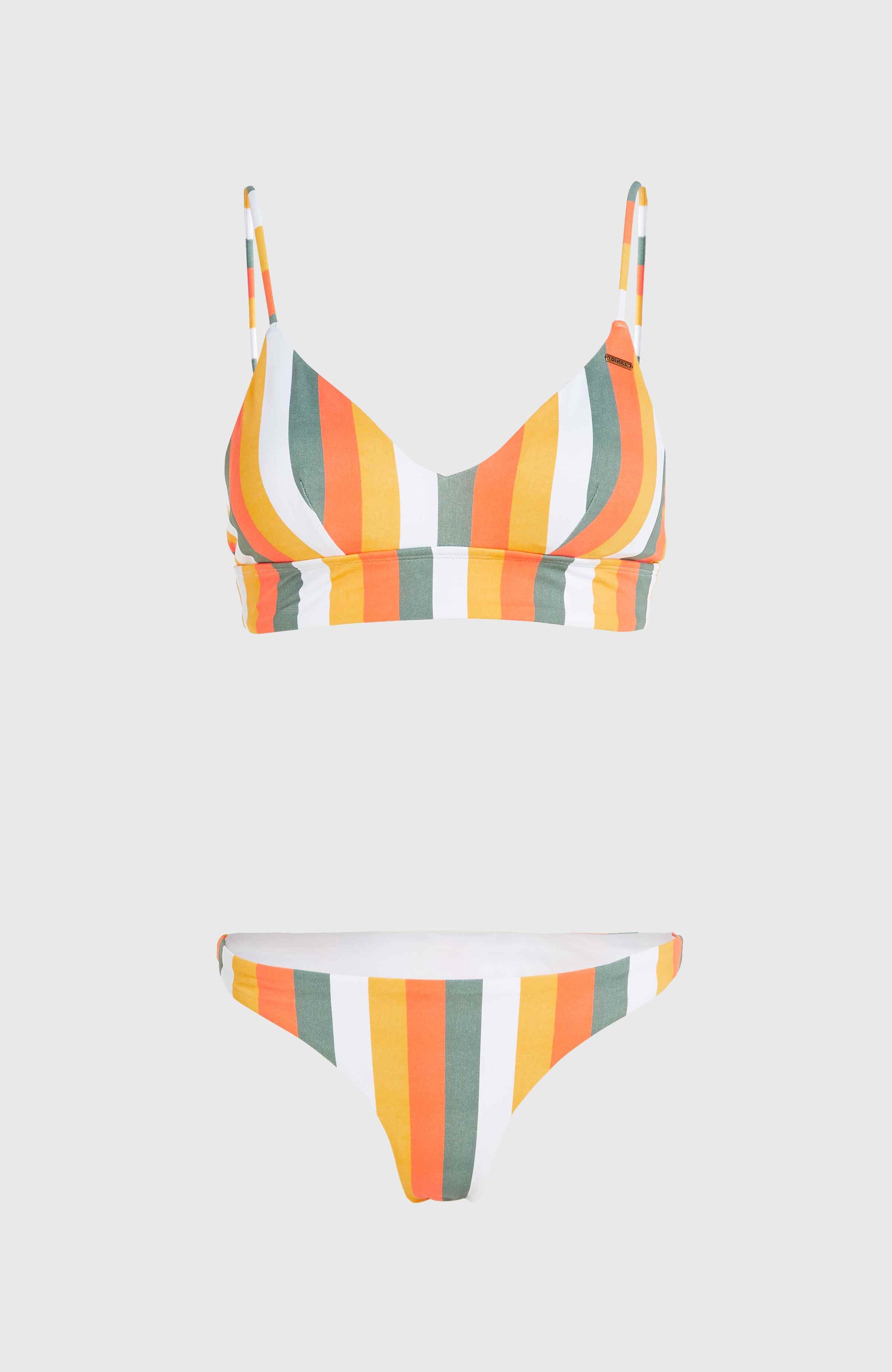 Wave Skye Bikini Set - Orange Multistripe