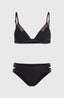 Sea Side Boulder Embroidery Bikini Set - Black Out