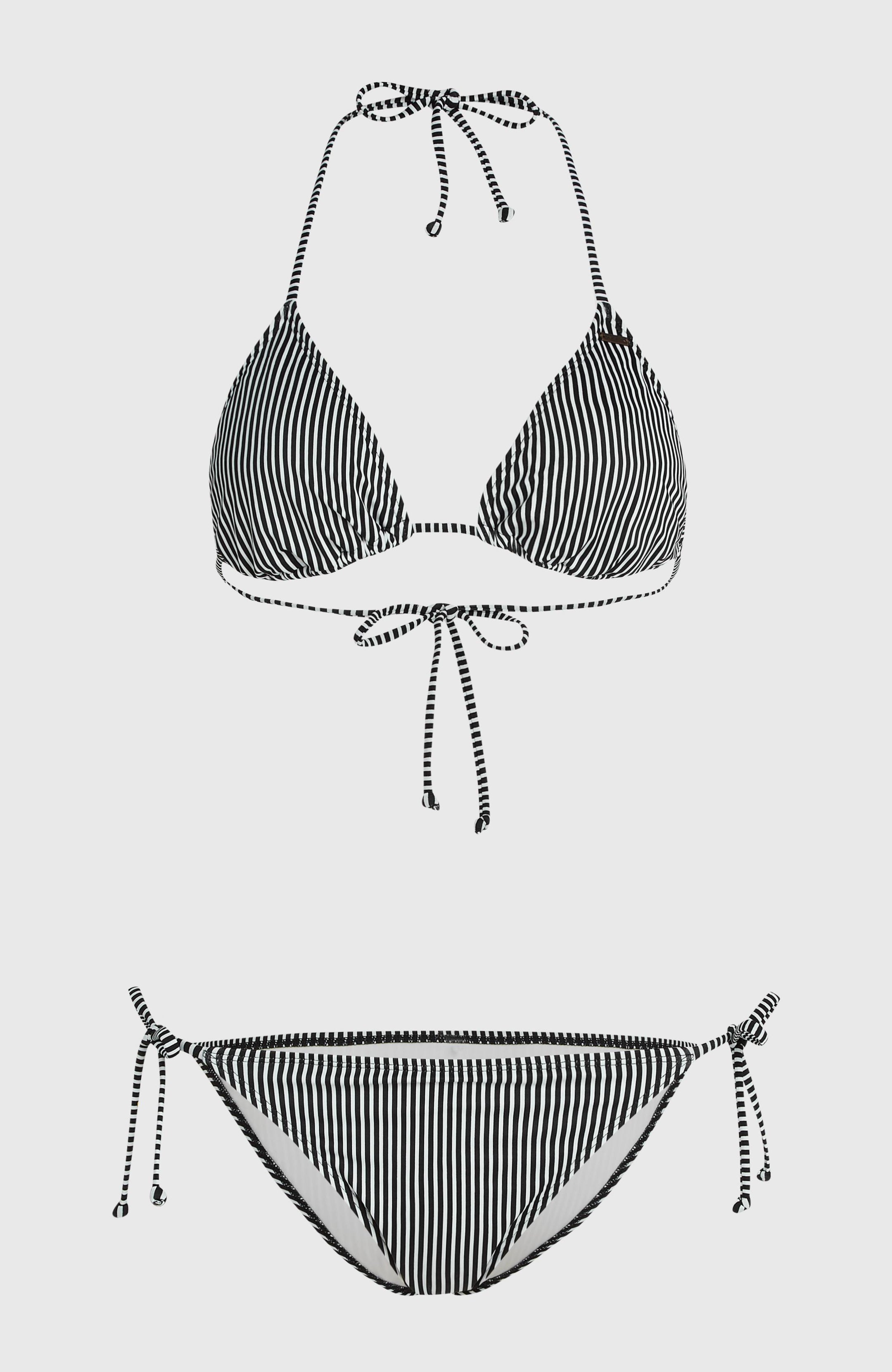 Essentials Capri Bondey Bikini Set - Black Simple Stripe