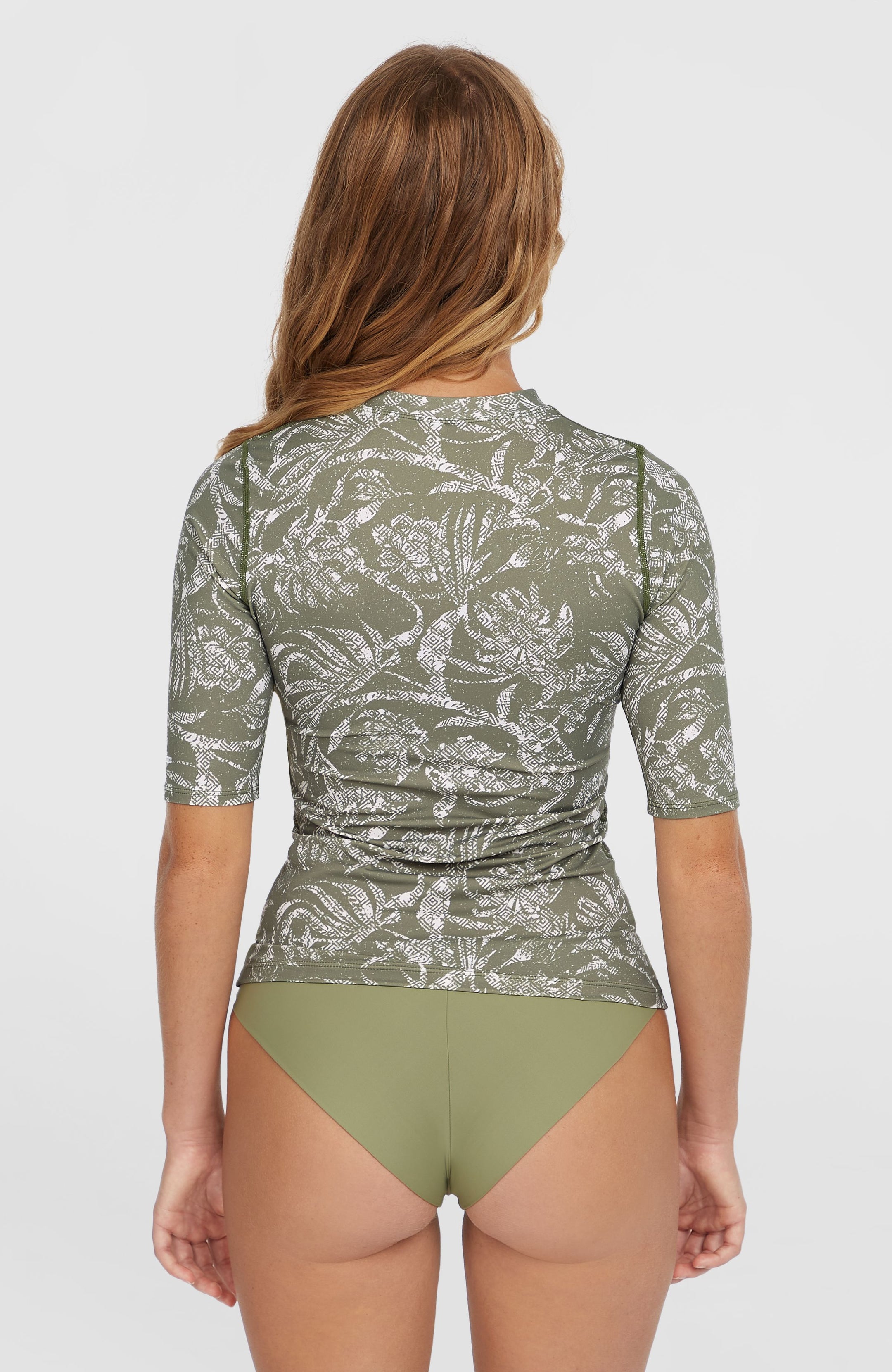 Essentials Skin S/Slv - Green Textured Jungle