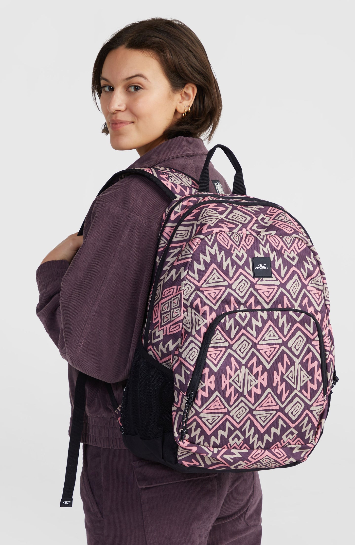 Wedge Backpack - Purple Retro Ikat
