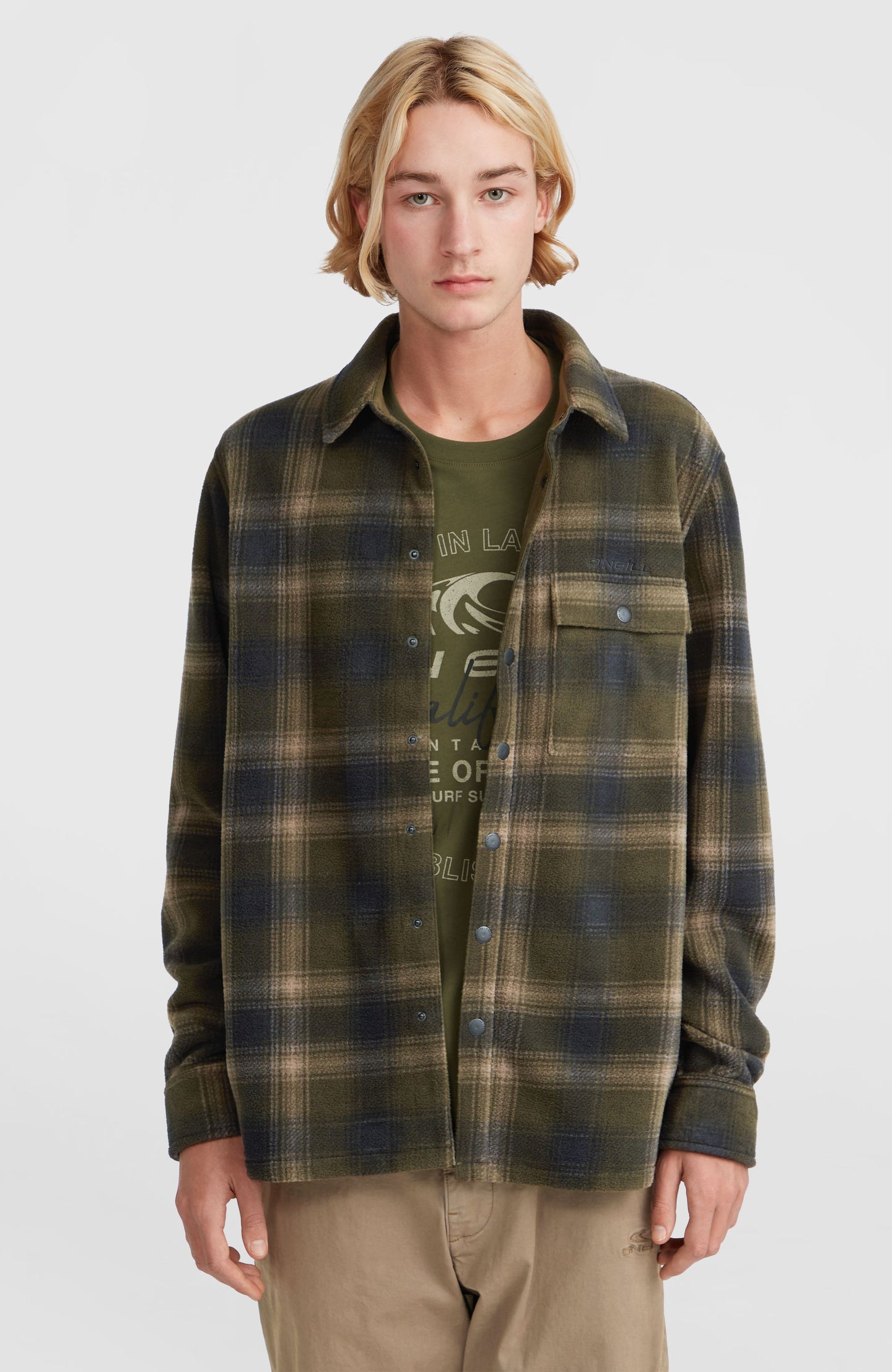 O'Neill Superfleece Shirt - Green Check Small