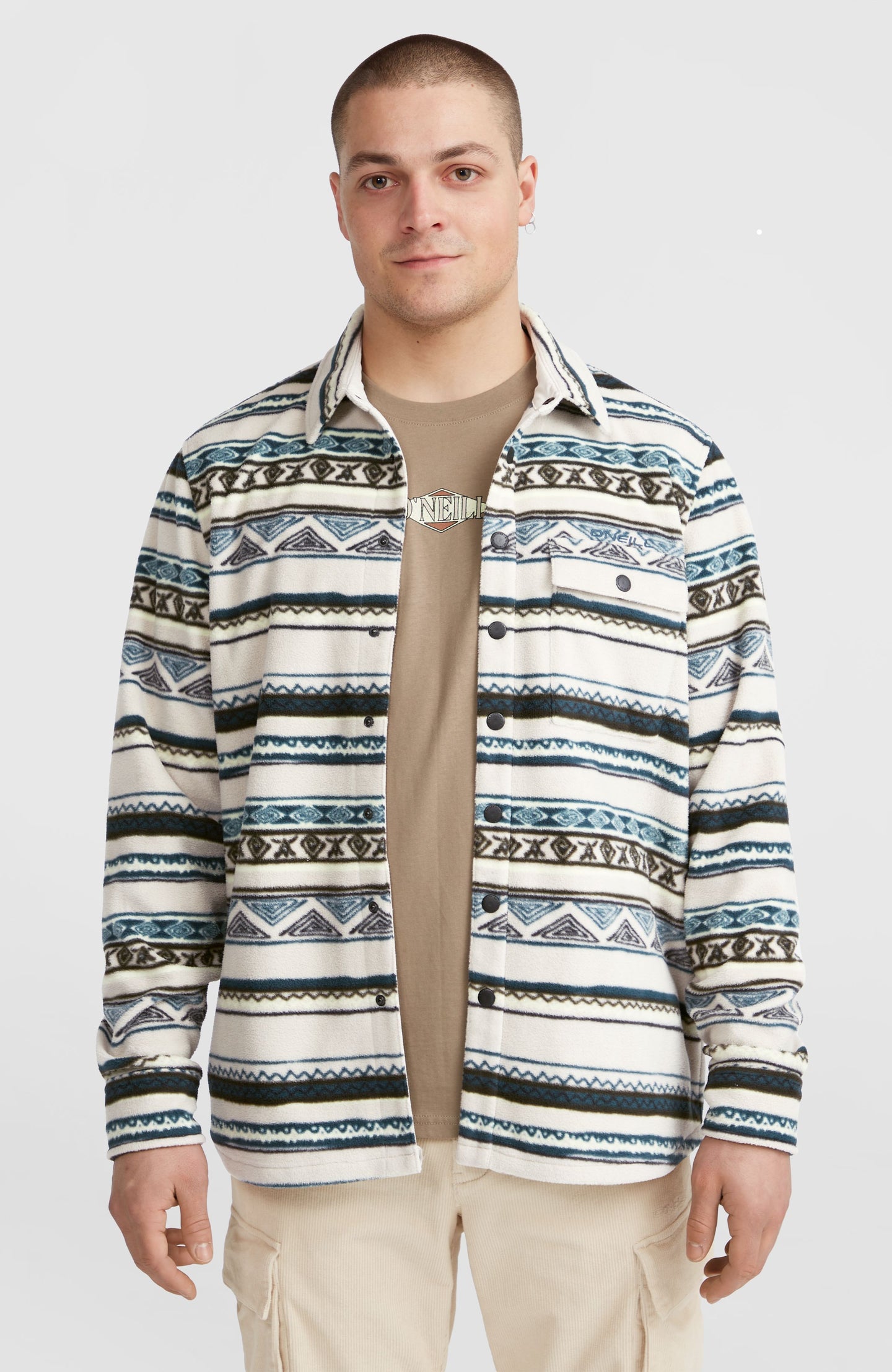 O'Neill Superfleece Shirt - Grey Ikat Stripe