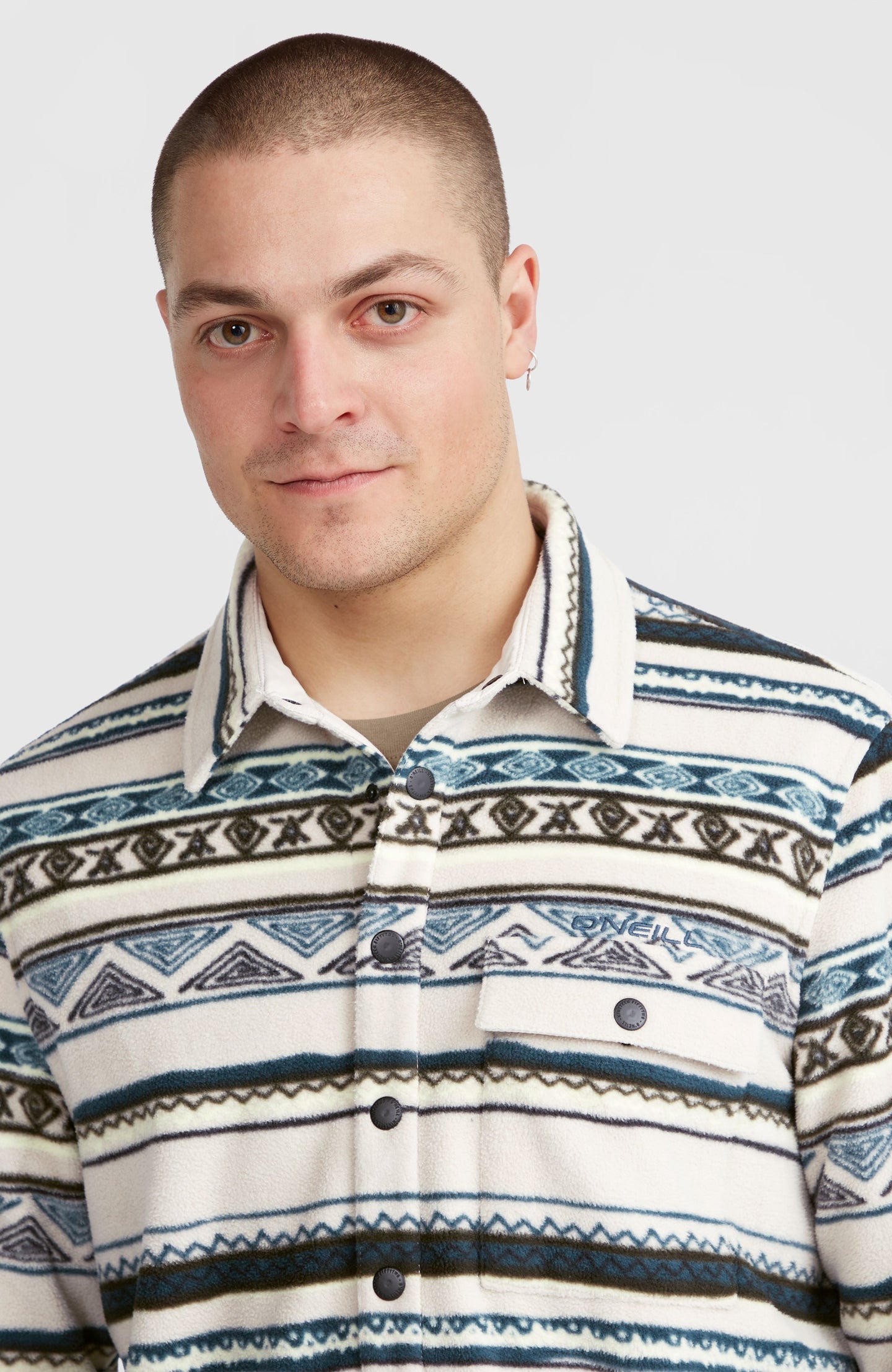 O'Neill Superfleece Shirt - Grey Ikat Stripe