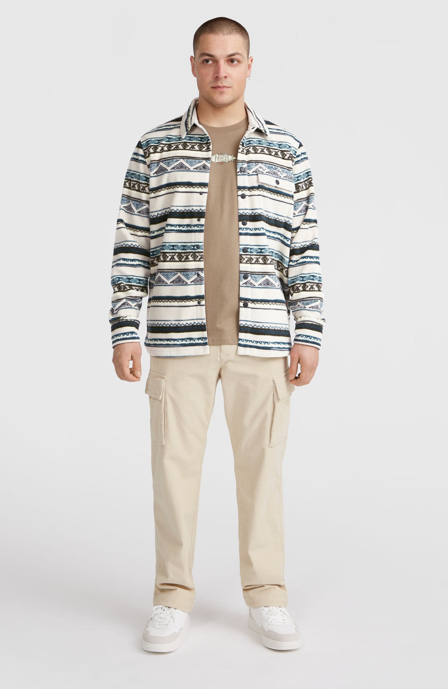 O'Neill Superfleece Shirt - Grey Ikat Stripe