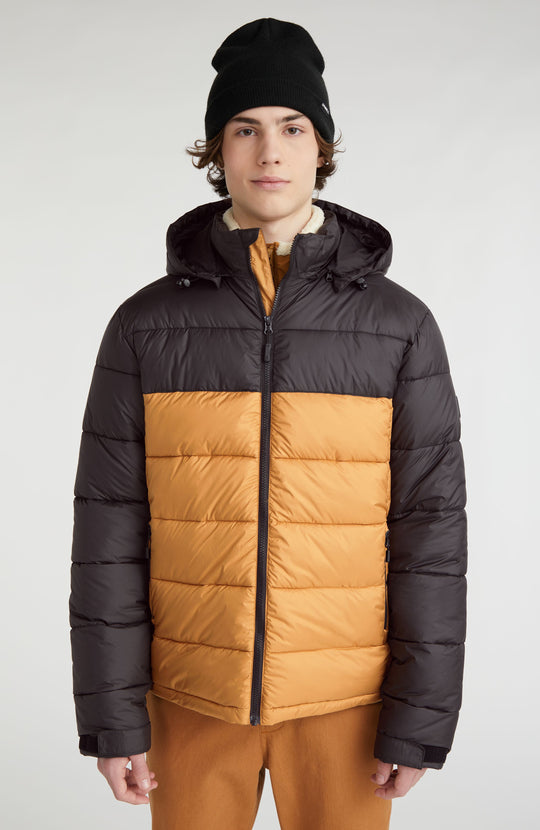 O'Riginals Puffer Jacket - Rich Caramel Colour block