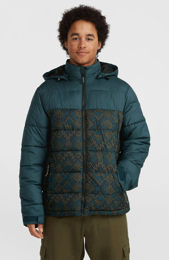O'Riginals Puffer Jacket - Black Retro Ikat