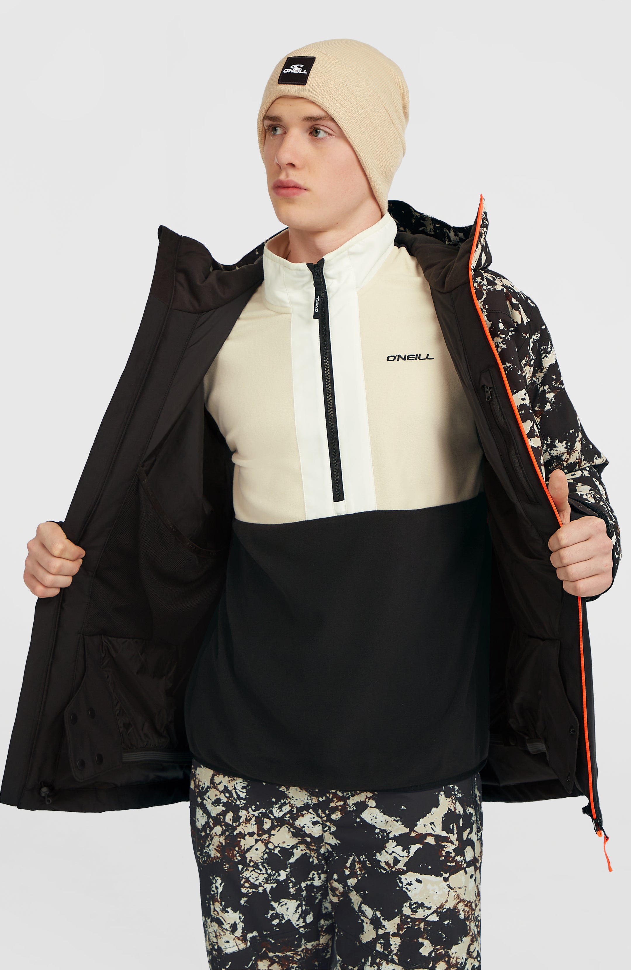 Fwc'Cruz Block Snow Jacket - Black/Beige Quarry