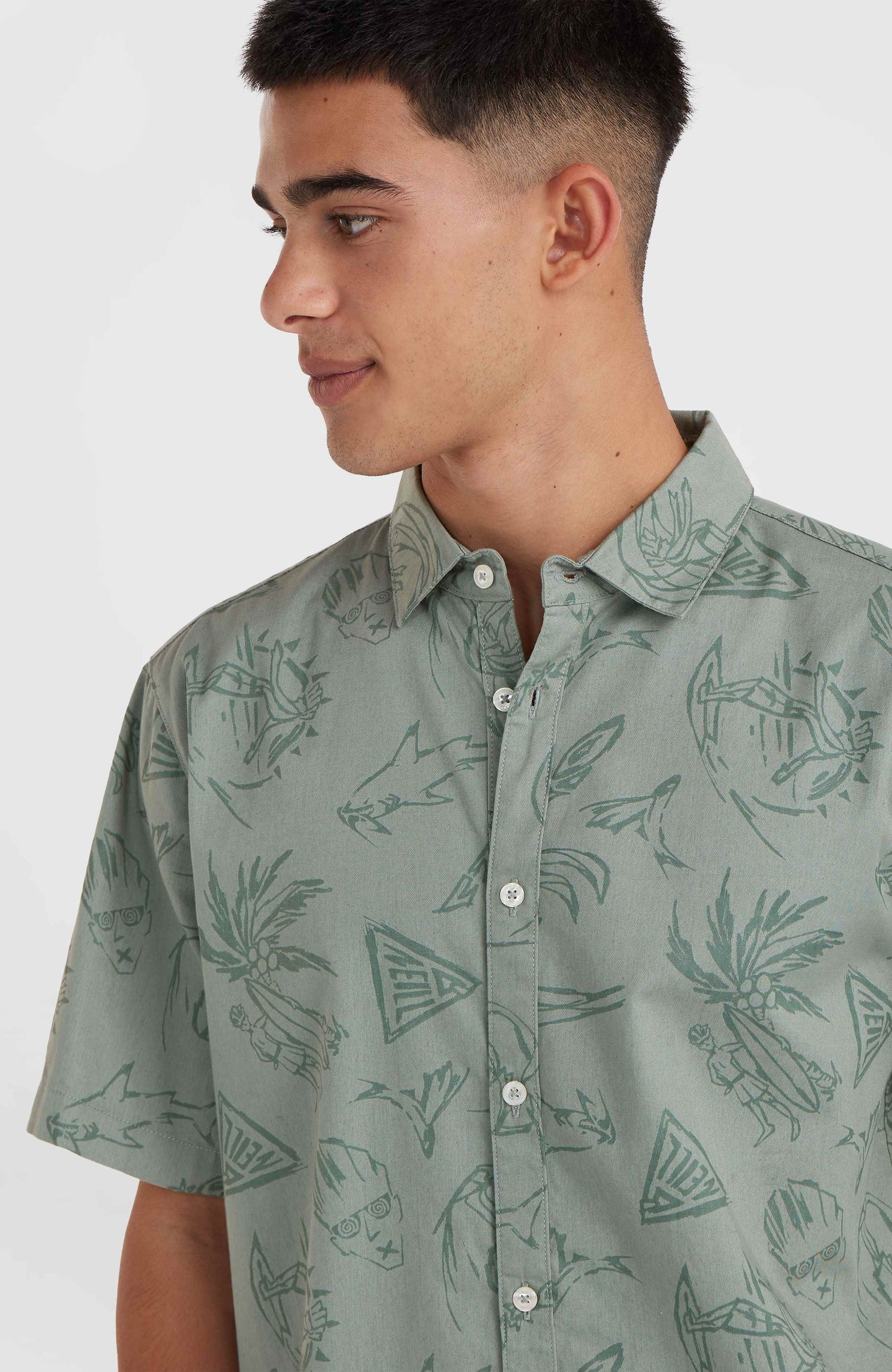 Mix & Match Beach Shirt - Green Vintage Surfer